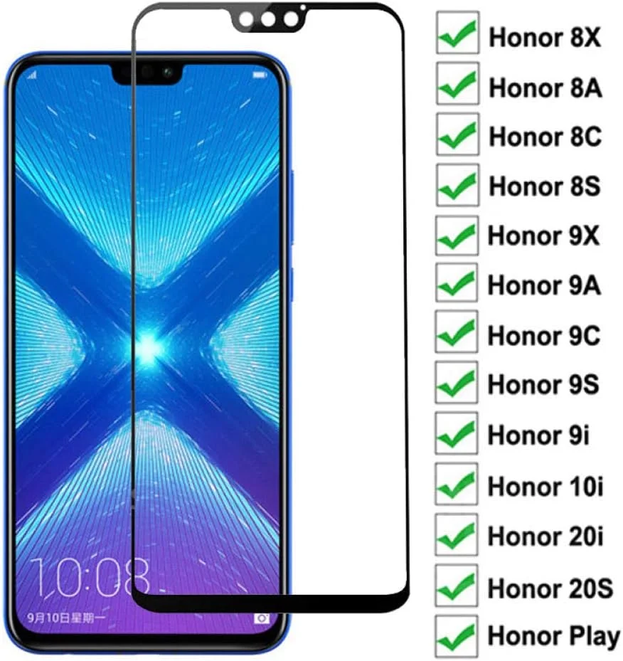 بسته 3 عددی محافظ شیشه ای MIBQM برای گوشی های Huawei Honor 8X 9X 8A 9A 8C 9C 8S 9i 10i 20i 20S Play، محافظ صفحه نمایش شیشه ای حرارت دیده Honor 9i