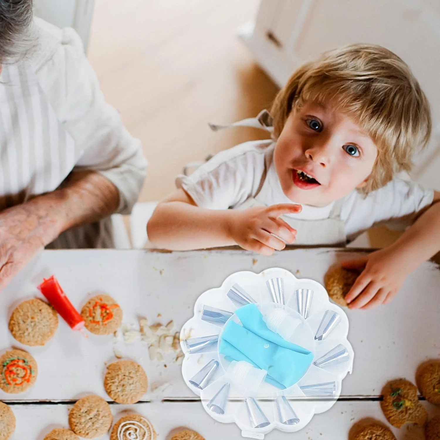 کیت نوک های ماسوره کیک | نوک های آیسینگ برای کیک - کیسه شیرینی پزی، 2 عدد اتصال دهنده، ابزار تزئین کیک برای تزئین کوکی های کاپ کیک، لوازم پخت