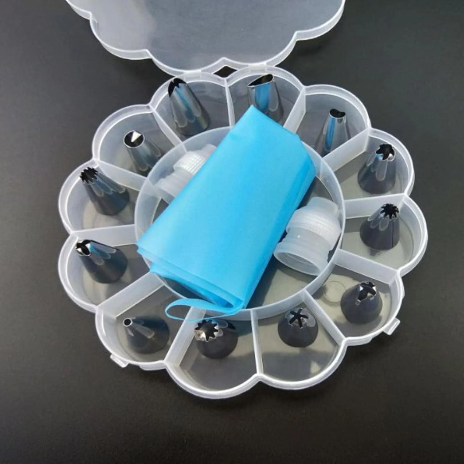 کیت نوک های ماسوره کیک | نوک های آیسینگ برای کیک - کیسه شیرینی پزی، 2 عدد اتصال دهنده، ابزار تزئین کیک برای تزئین کوکی های کاپ کیک، لوازم پخت