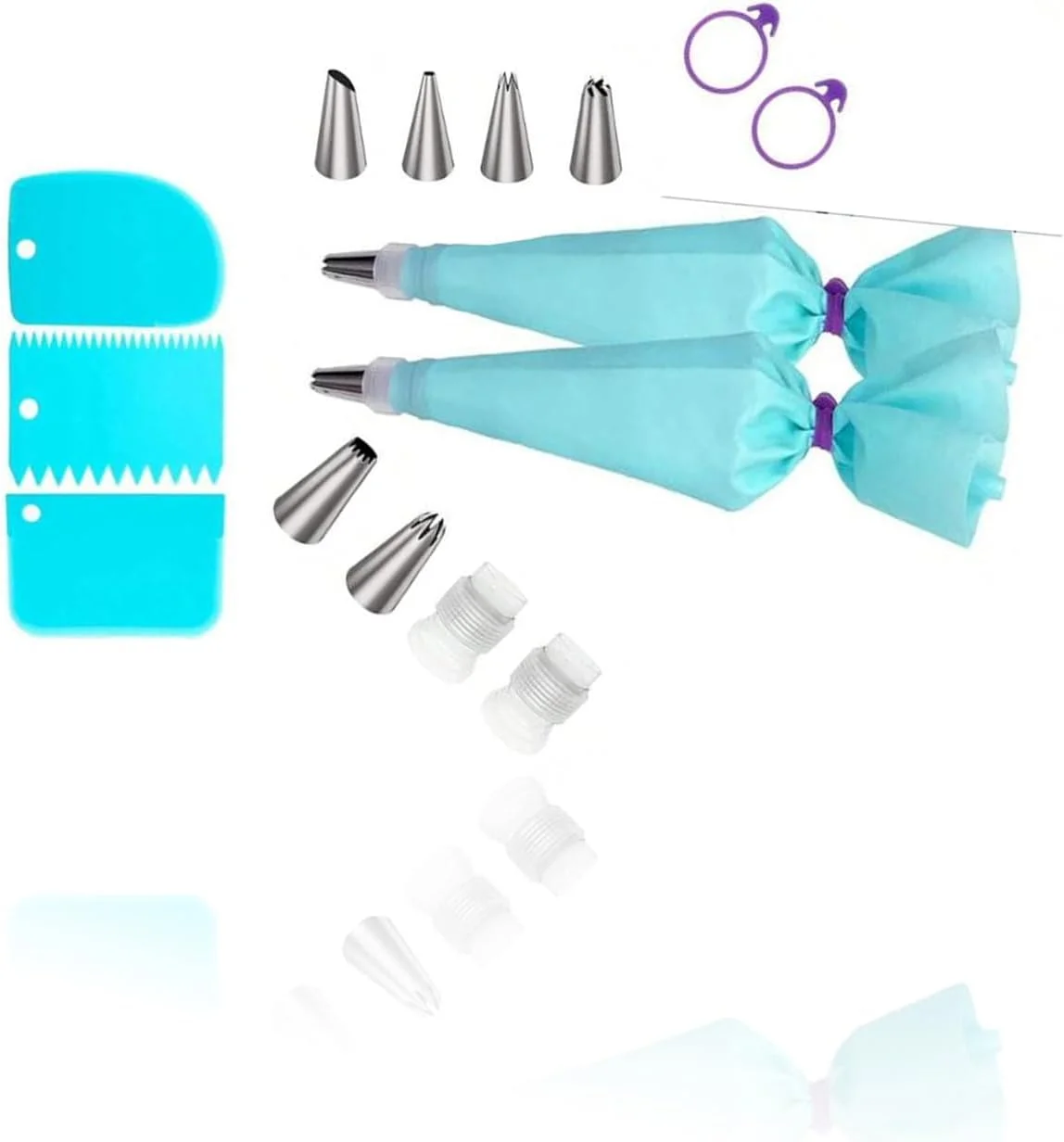 لوازم تزیین کیک - مجموعه کیسه و ماسوره قنادی برای پخت: کیسه های شیرینی پزی قابل استفاده مجدد، ماسوره های تزیینی، مبدل های استاندارد، اتصال دهنده های سیلیکونی، برای نیازهای تزیین کوکی ها، کیک ها و کاپ کیک ها لوازم تزیین کیک - مجموعه کیسه و ماسوره قنادی برای پخت: کیسه های شیرینی پزی قابل استفاده مجدد، ماسوره های تزیینی، مبدل های استاندارد، اتصال دهنده های سیلیکونی، برای نیازهای تزیین کوکی ها، کیک ها و کاپ کیک ها