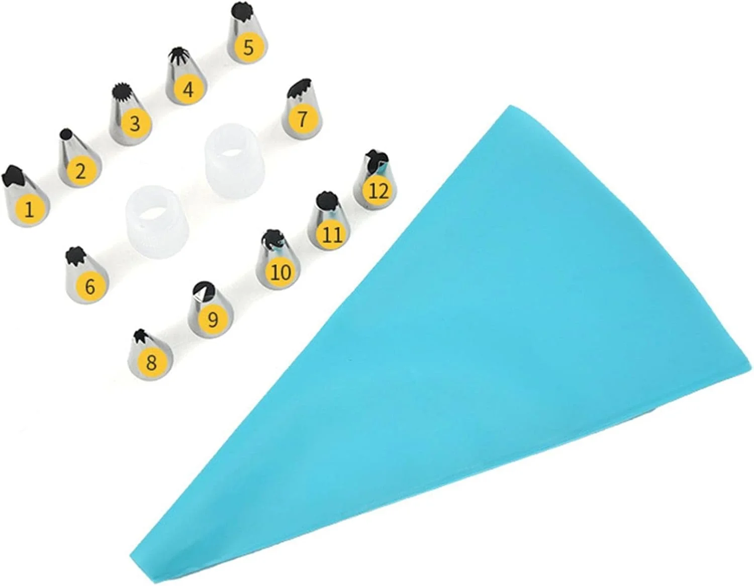 کیت نوک های ماسوره کیک | نوک های آیسینگ برای کیک - کیسه شیرینی پزی، 2 عدد اتصال دهنده، ابزار تزئین کیک برای تزئین کوکی های کاپ کیک، لوازم پخت کیت نوک های ماسوره کیک | نوک های آیسینگ برای کیک - کیسه شیرینی پزی، 2 عدد اتصال دهنده، ابزار تزئین کیک برای تزئین کوکی های کاپ کیک، لوازم پخت