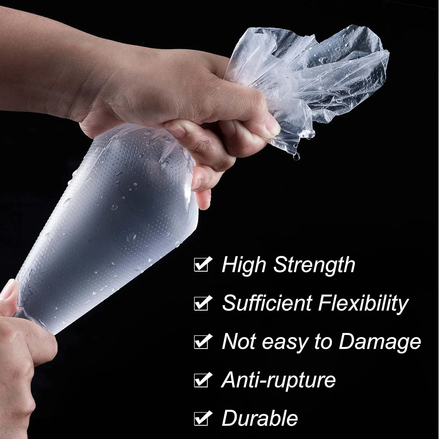 بوم‌ای‌بو، کیسه قیف قنادی 30 سانتی‌متری، 100 عددی، کیسه‌های یکبار مصرف برای تزیین کوکی/کیک، ضد ترکیدگی و ضد لغزش، کیسه‌های ضخیم برای تزیین کیک.