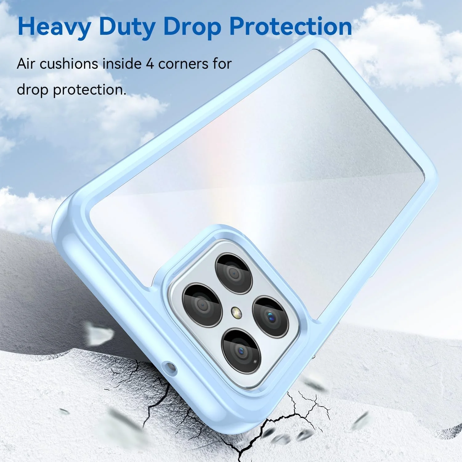 کاور به همراه یک محافظ صفحه شیشه ای برای گوشی های آنر 70 لایت، آنر X6 و آنر X6A، کاور محافظ گوشی برای آنر 70 لایت، آنر X6 و آنر X6A، کاور نرم و باریک TPU ضد ضربه و ضد خش - سرمه ای