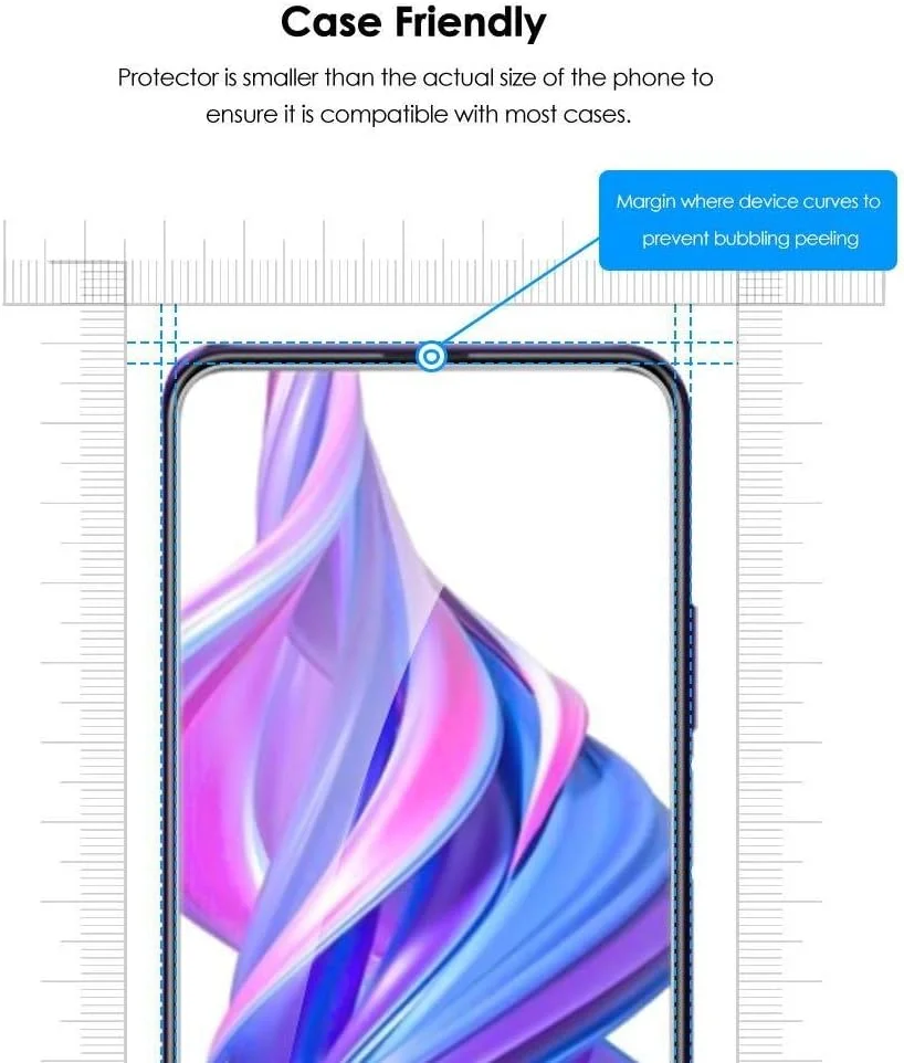 MIBQM Pack of 3 9H 2.5D Clear Tempered Glass for Huawei Honor 9 9i 9X 9X Pro Protective Film for Huawei Honor 9 Lite 9X Pro Screen Protector for Huawei Honor 9X Pro