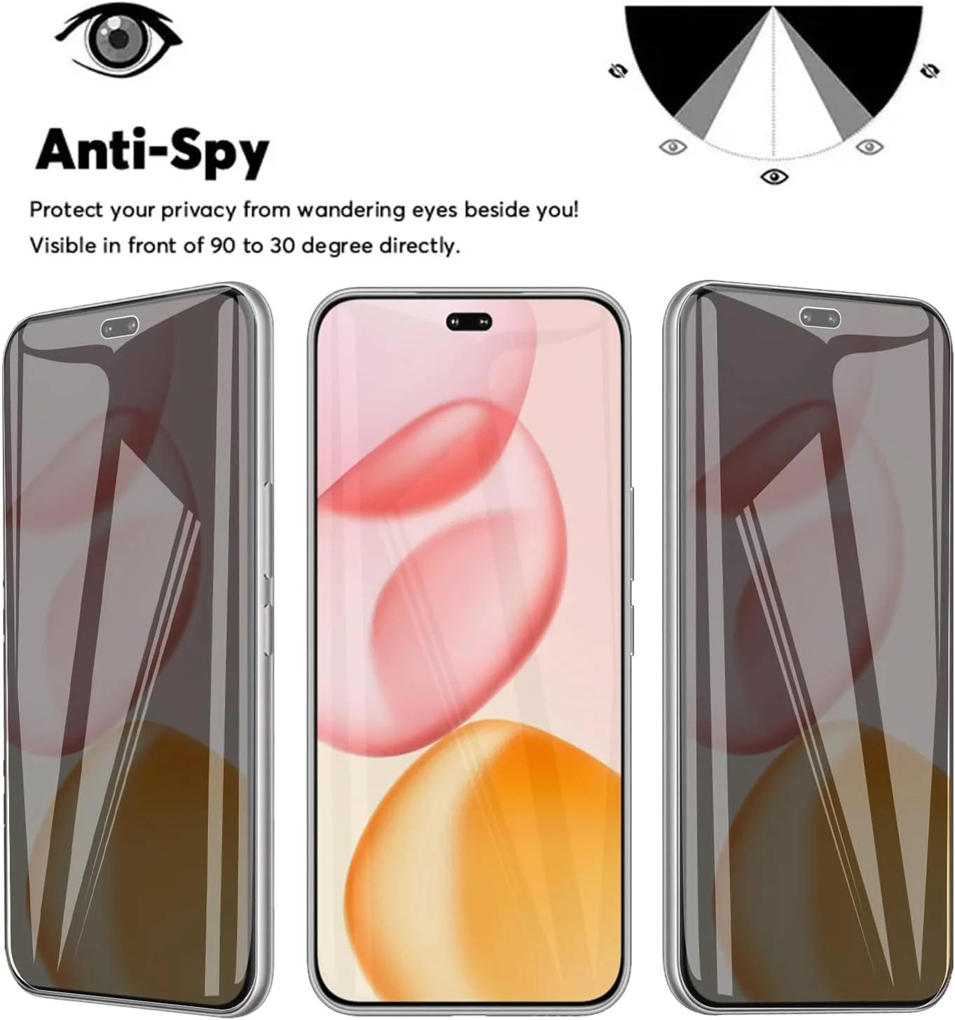 محافظ صفحه نمایش حریم خصوصی KUSINHOKA برای گوشی Honor 400 Pro 5G، [2 عدد] فیلم محافظ هیدروژل HD انعطاف پذیر، [ضد خش] محافظ صفحه نمایش حریم خصوصی برای Honor 400 Pro