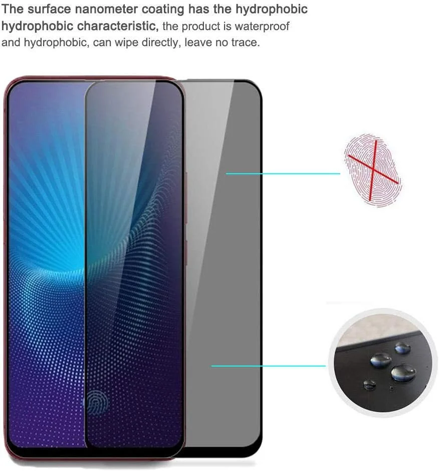 بسته 3 عددی محافظ صفحه نمایش حریم خصوصی شیشه ای برای گوشی های هوآوی Honor 8C 8S 8X MAX 9i 9 9N 20 Pro 20i 10 lite ضد جاسوسی