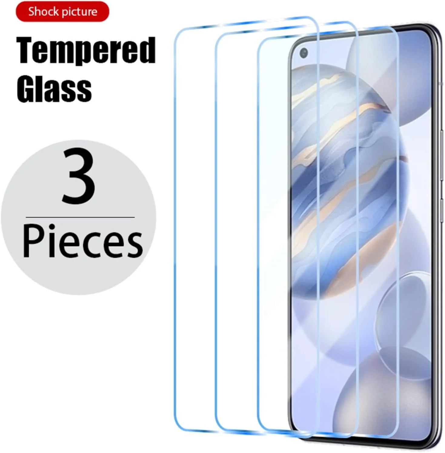 محافظ صفحه نمایش Woowin بسته 3 عددی، برای گوشی های آنر 8X 6C Pro 6X 7X 9X 10X Lite، شیشه محافظ، برای آنر 10 لایت