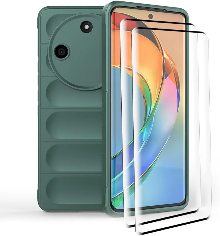 کاور محافظ گوشی GMUJIAO سازگار با Honor X50 5G، ضد لغزش، ضد ضربه، ضد خش، همراه با 2 محافظ صفحه نمایش شیشه ای حرارت دیده - سبز کاور محافظ گوشی GMUJIAO سازگار با Honor X50 5G، ضد لغزش، ضد ضربه، ضد خش، همراه با 2 محافظ صفحه نمایش شیشه ای حرارت دیده - سبز