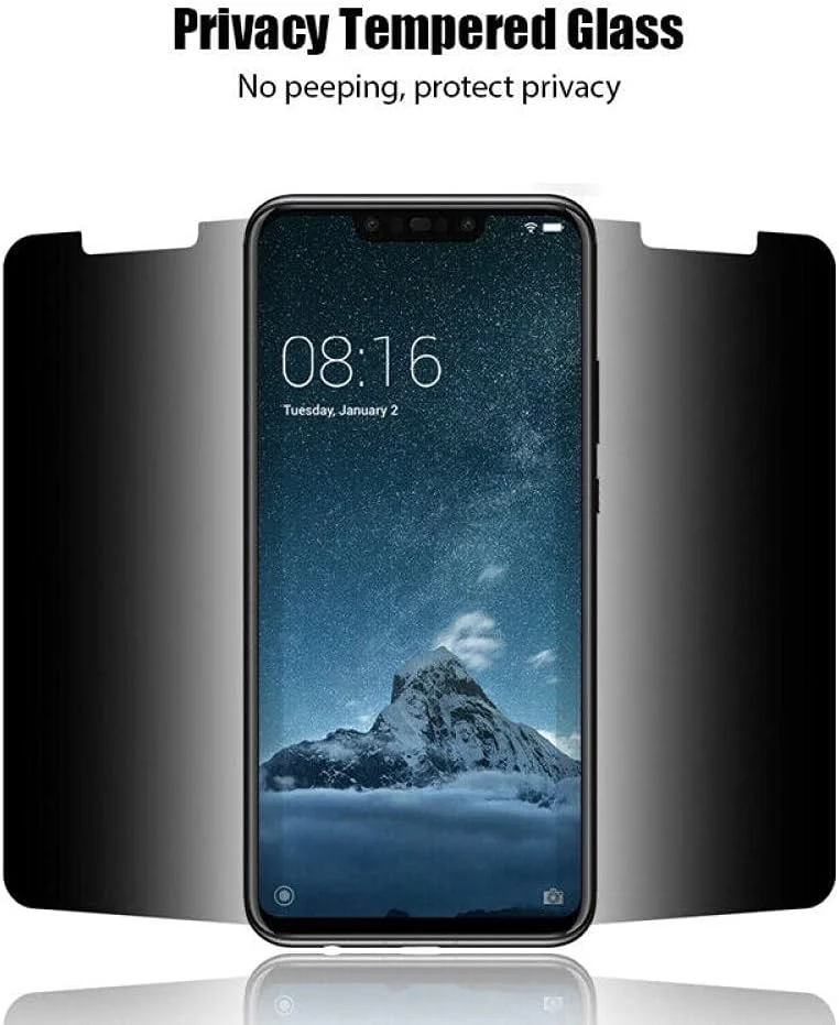 بسته 3 عددی محافظ صفحه نمایش شیشه ای حرارت دیده حریم خصوصی، فیلم ضد جاسوسی برای Honor Play 9 X 5 V-For Honor X10 Max