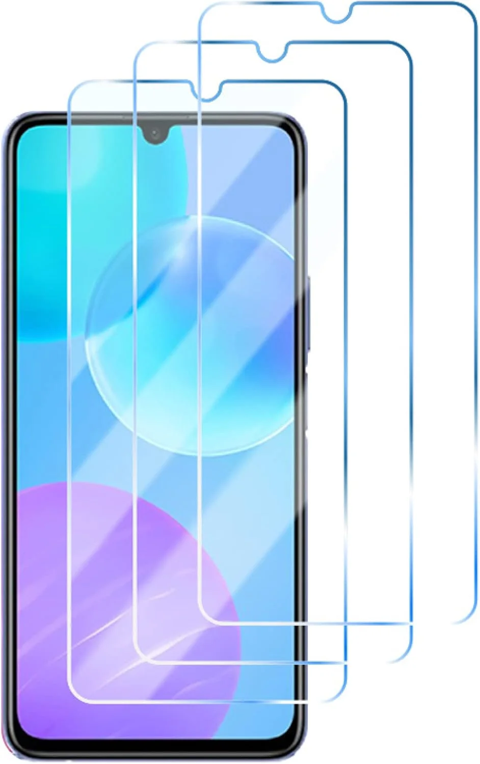 محافظ صفحه نمایش شیشه ای حرارت دیده Woowin بسته 3 عددی، مناسب برای گوشی های آنر 10 9 30 30 20 10X 9X 8 Lite 9S 8S 20 Pro 10 20 8X 9X 10i 30 20i، برای آنر 9X