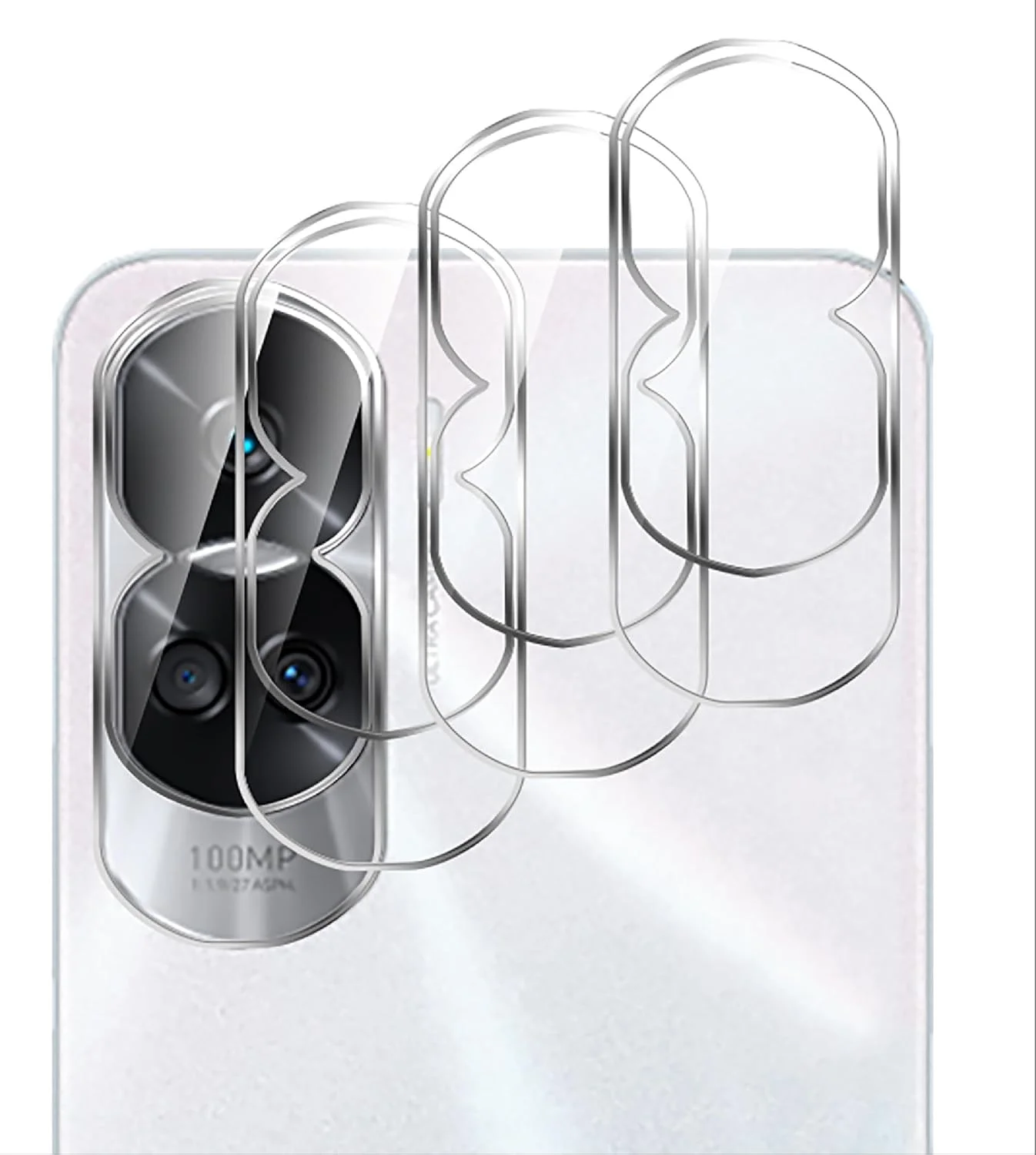 محافظ لنز دوربین با پوشش کامل GIOPUEY سازگار با Honor 90 Lite 5G، [بسته 3 عددی] شیشه حرارت دیده سه بعدی [بسیار شفاف] محافظ دوربین برای Honor 90 Lite 5G