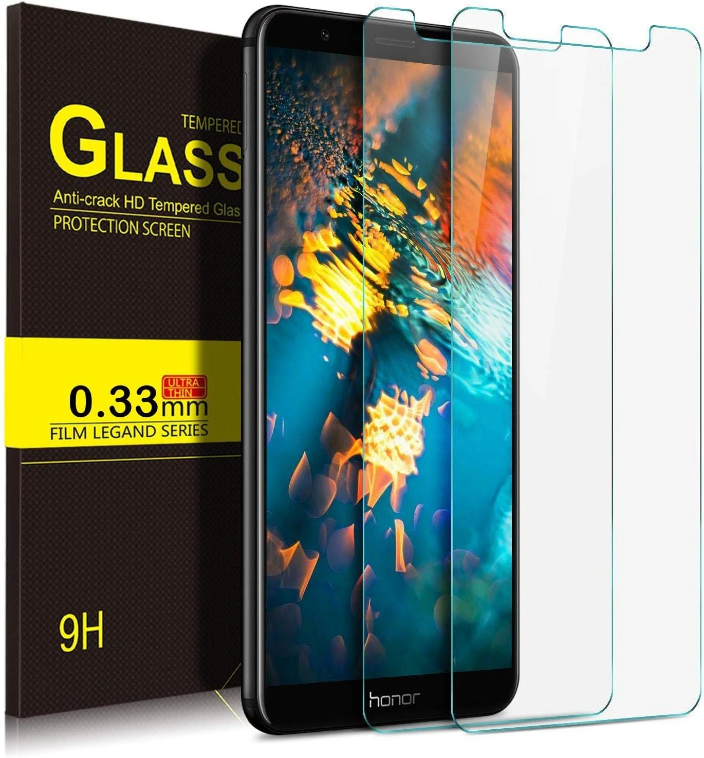 محافظ صفحه نمایش شیشه ای فوق نازک ضد خش هواوی Honor 7X (بسته 2 عددی)