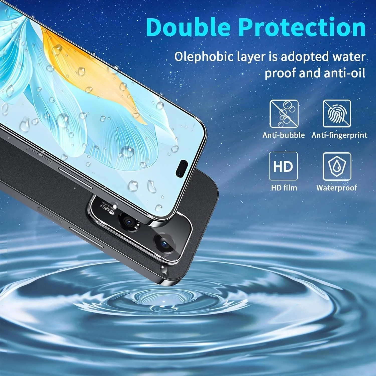 محافظ صفحه نمایش شیشه ای حرارت دیده [بسته 3 عددی] مناسب برای گوشی آنر 200 لایت 5G، سختی 9H، وضوح بالا، پوشش کامل، ضد خش، بدون حباب و ضد اثر انگشت