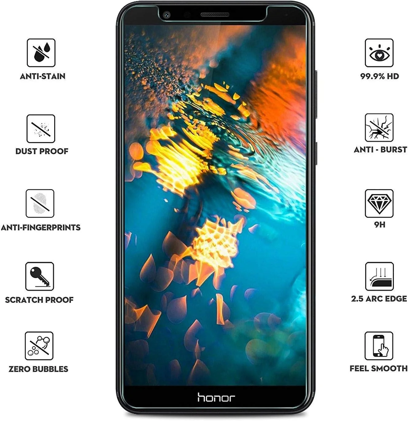 محافظ صفحه نمایش شیشه ای فوق نازک ضد خش هواوی Honor 7X (بسته 2 عددی)