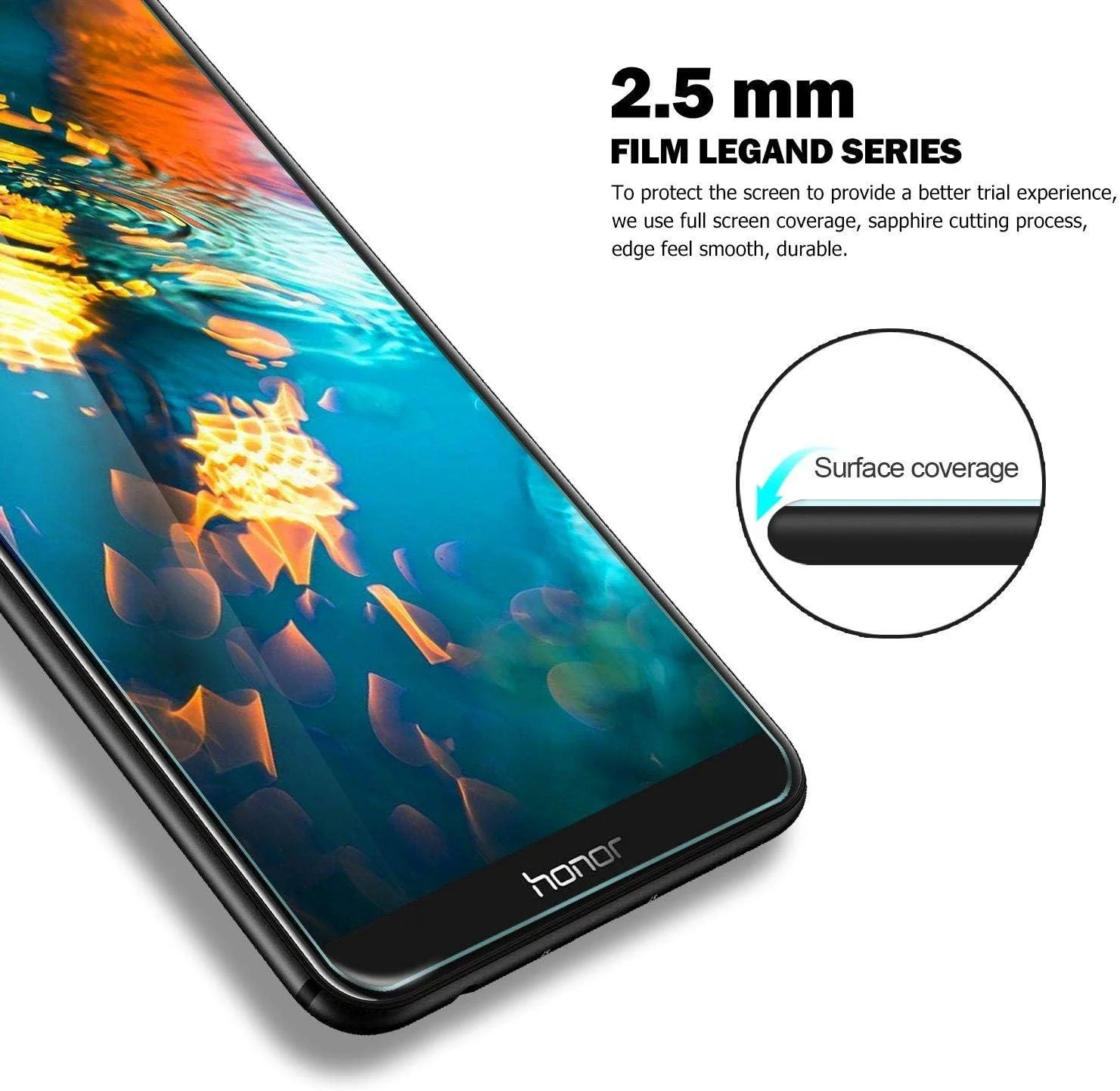 محافظ صفحه نمایش شیشه ای فوق نازک ضد خش هواوی Honor 7X (بسته 2 عددی)