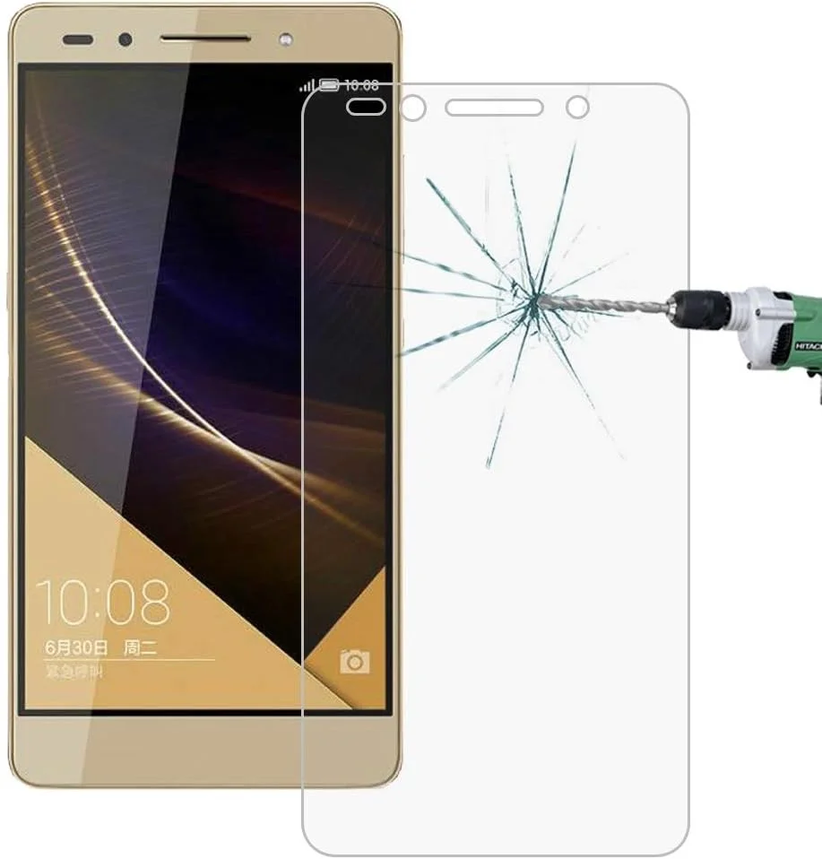 محافظ صفحه نمایش شیشه ای سخت Tangyongjiao، بسته 10 عددی، مناسب برای گوشی های Huawei Honor 7 Plus، ضخامت 0.26 میلی متر، سختی سطح 9H، شیشه حرارت دیده 2.5D ضد انفجار