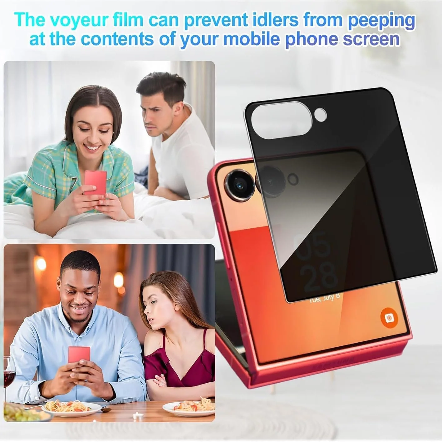 محافظ صفحه نمایش حریم خصوصی برای گوشی سامسونگ Z Flip 7 محافظ صفحه نمایش حریم خصوصی برای گوشی سامسونگ Z Flip 7