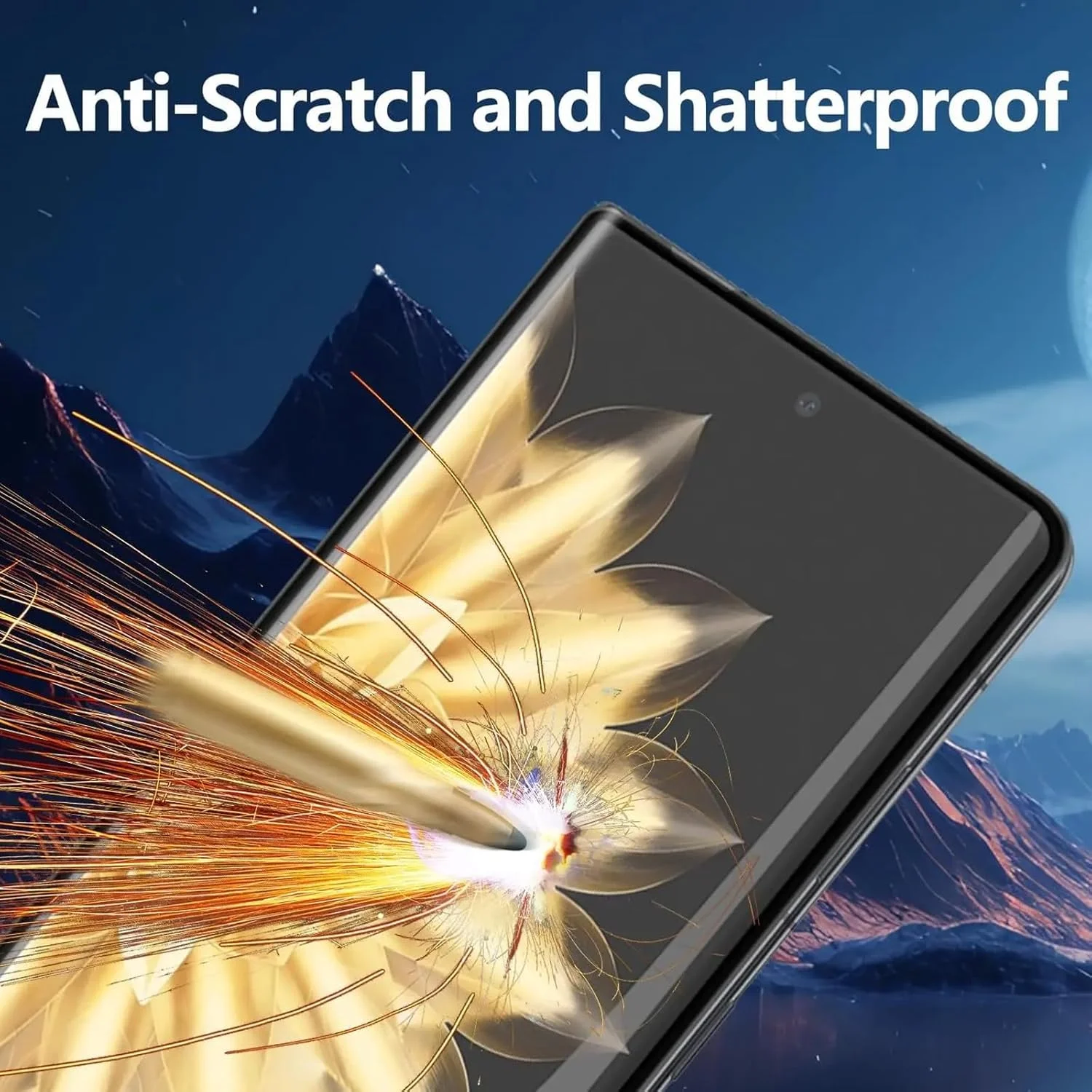 محافظ صفحه نمایش شیشه ای حریم خصوصی و محافظ لنز دوربین Moninsta [بسته 2+2 عددی] سازگار با گوشی Honor Magic V2، سختی 9H، ضد خش و ضد جاسوسی