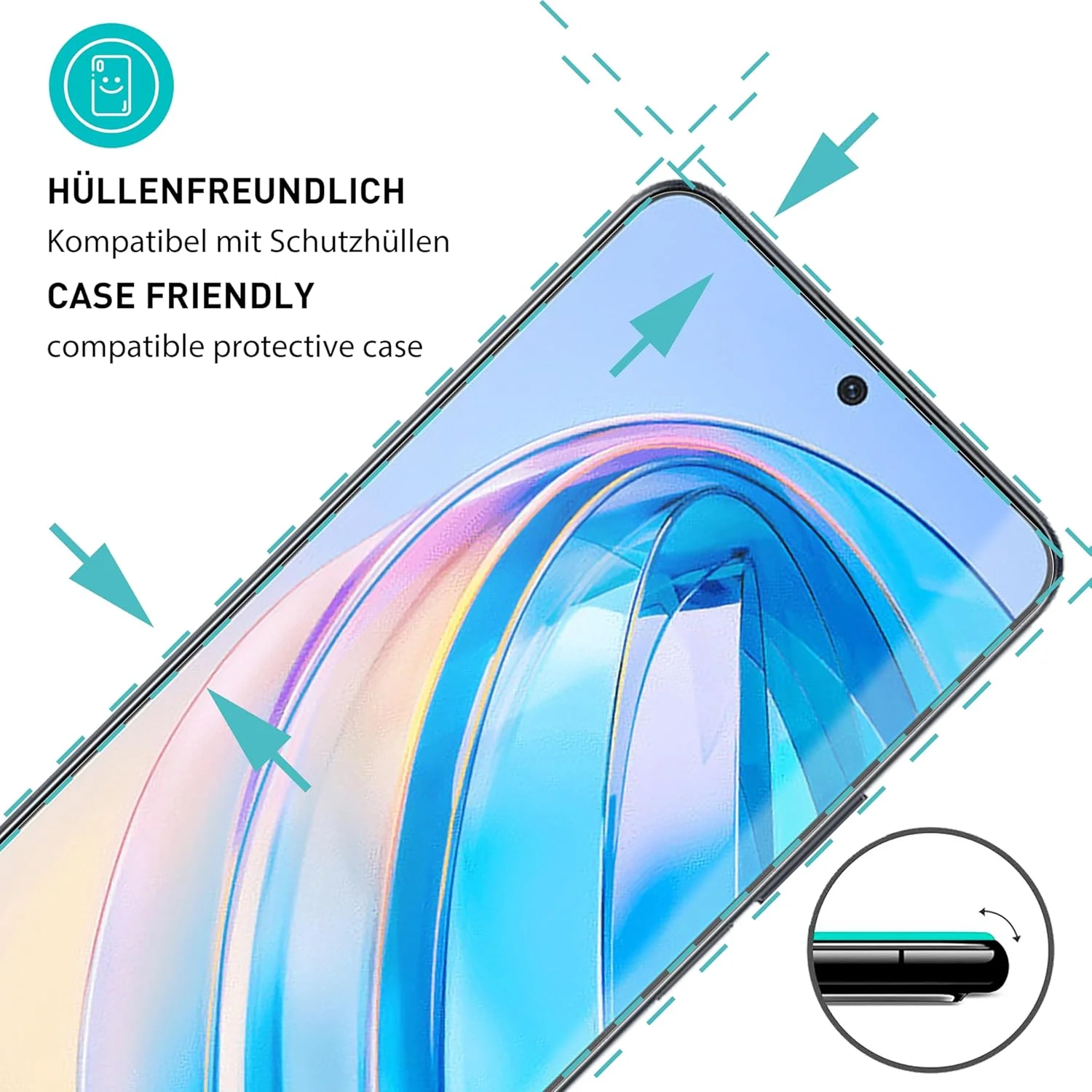 محافظ صفحه نمایش شیشه ای تمپرد [3 عدد، شفاف] smartect برای گوشی Honor X8a، محافظ صفحه نمایش HD، ضد خش، بدون حباب، سختی 9H، ضخامت 0.3 میلی متر، فوق العاده شفاف، مقاوم