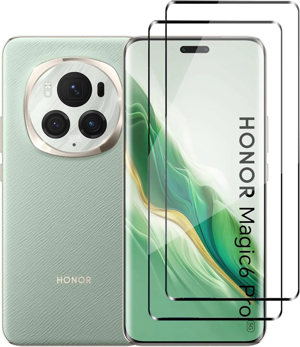 WRTBS [بسته 2 عددی] محافظ صفحه نمایش شیشه ای حرارت دیده برای گوشی آنر مجیک 6 پرو 5G، سختی 9H، وضوح بالا، پوشش کامل، ضد خش، بدون حباب، ضد اثر انگشت