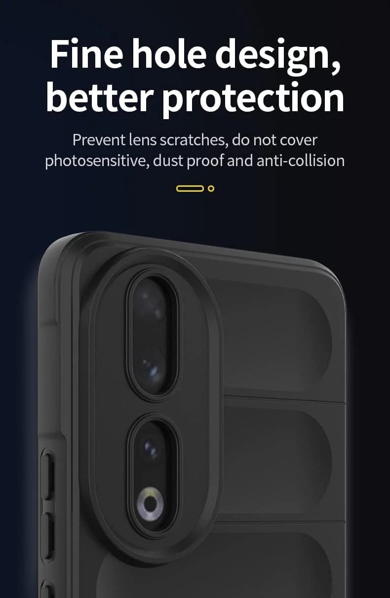 کاور GMUJIAO سازگار با Honor 90، ضد لغزش، ضد ضربه، ضد خش، محافظ با 2 محافظ صفحه نمایش شیشه ای حرارت دیده [مقاوم در برابر خراش] - مشکی