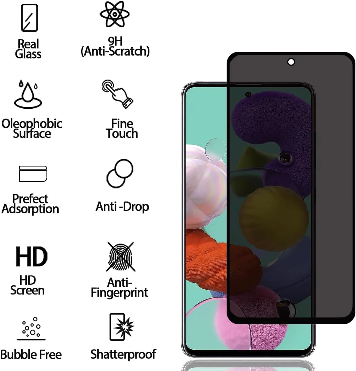 [بسته 2 عددی] محافظ صفحه نمایش ضد جاسوسی سازگار با HONOR X6c - صفحه نمایش شیشه ای حریم خصوصی، فیلم شیشه ای سه بعدی، محافظ ضد خش ضد نگاه دزدکی با سختی 9H