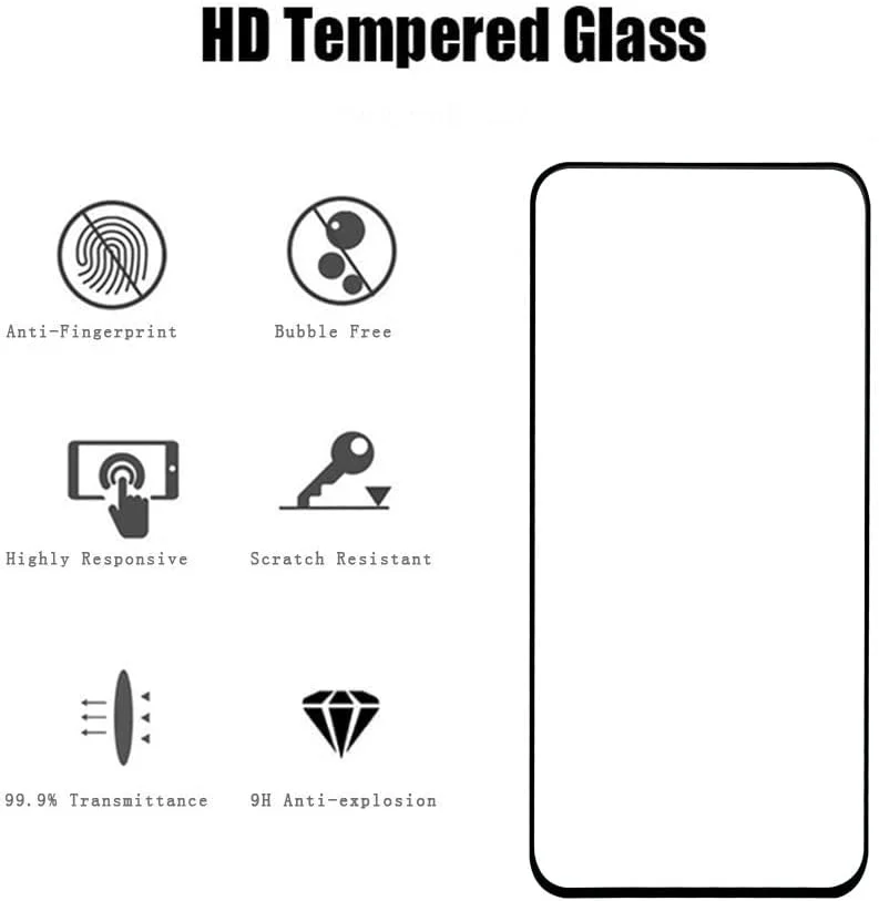 محافظ صفحه نمایش شیشه ای حرارت دیده تمام صفحه HACIEN برای Honor 50، محافظ صفحه نمایش موبایل شیشه ای حرارت دیده ممتاز فیلم محافظ زرهی 9H برای Honor 50 بسته 2 عددی