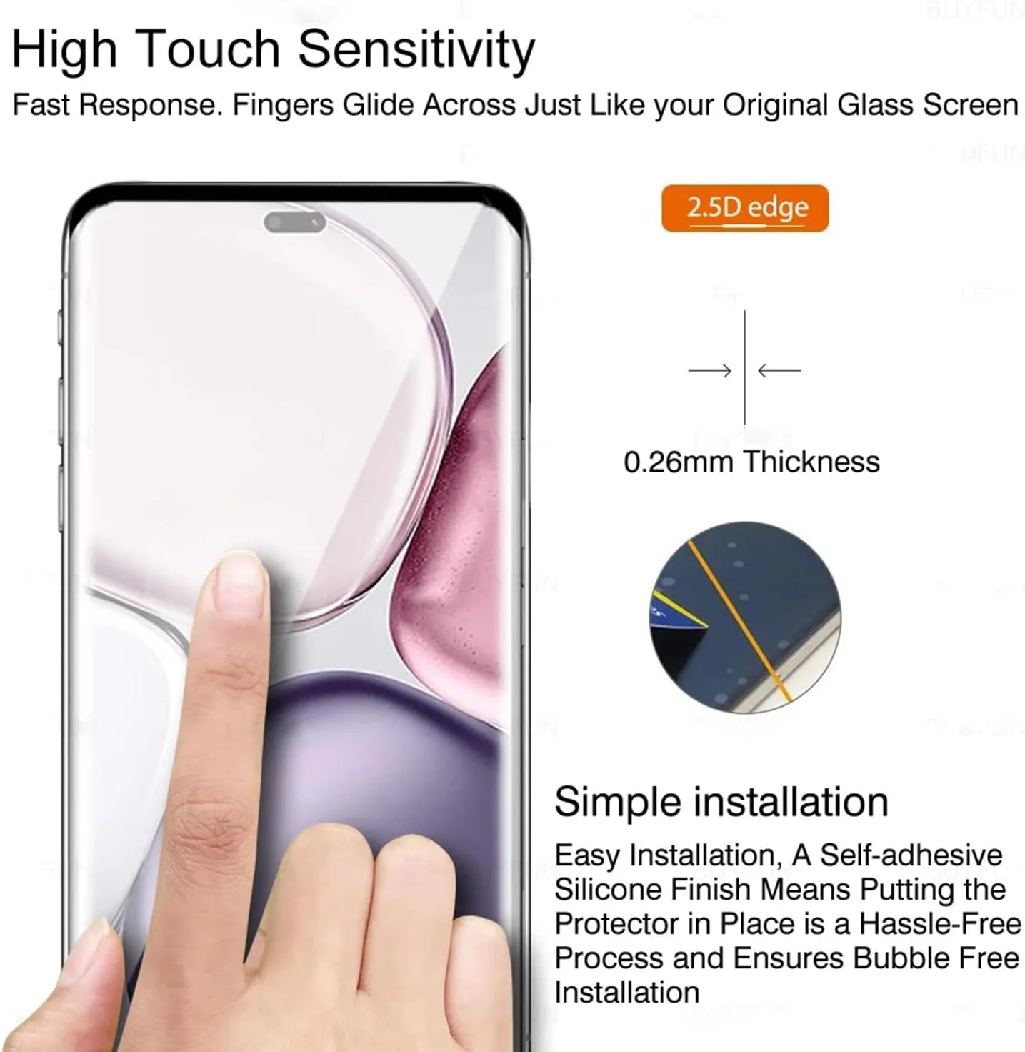 WRTBS [بسته 2 عددی] محافظ صفحه نمایش شیشه ای حرارت دیده برای گوشی آنر X9C 5G، سختی 9H، وضوح بالا، پوشش کامل، ضد خش، بدون حباب، ضد اثر انگشت