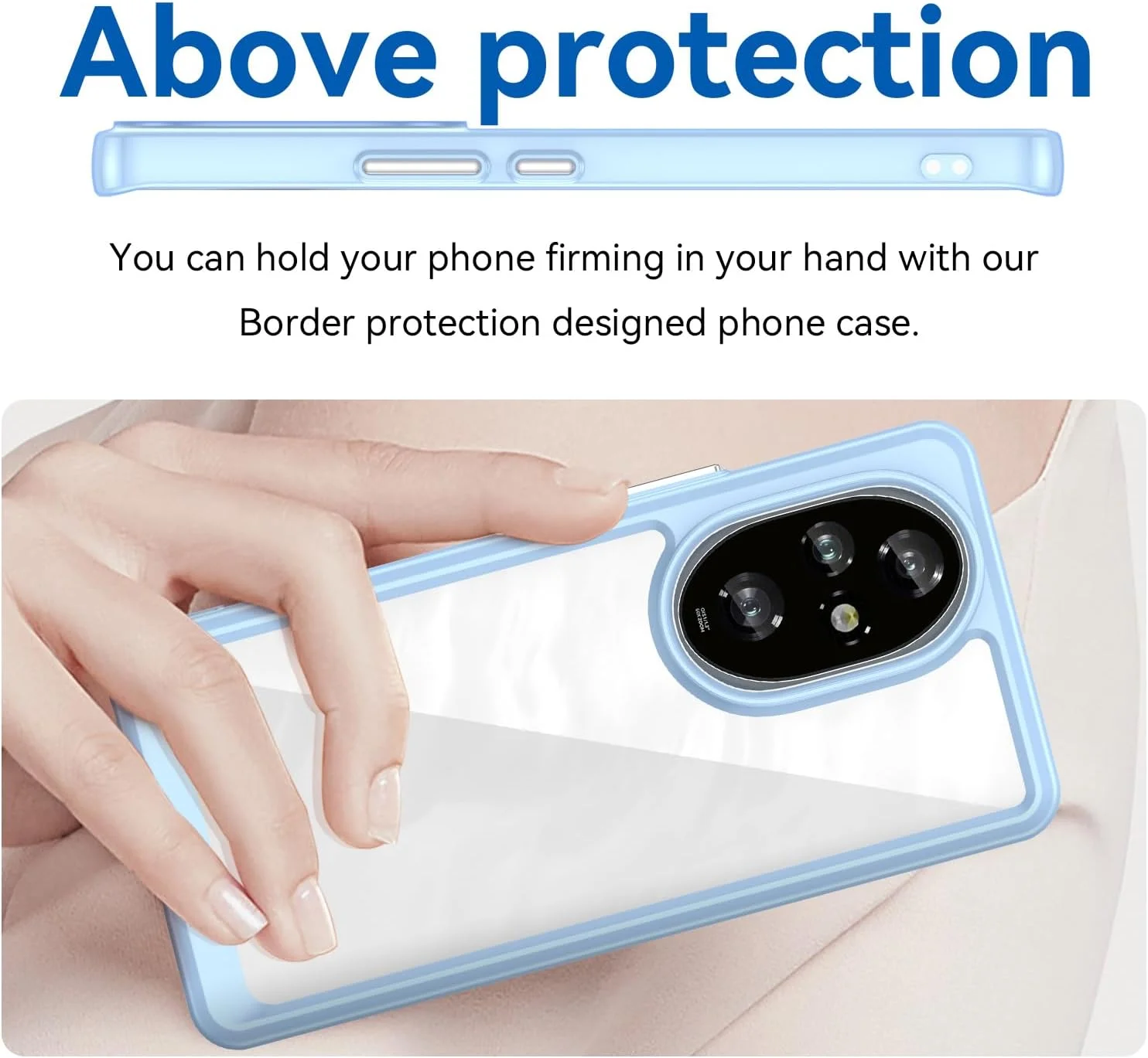 کاور محافظ گوشی GMUJIAO سازگار با Honor 200، کاور محافظ شفاف با فریم PC/TPU، کاور گوشی TPU+PC به همراه 2 محافظ صفحه نمایش شیشه ای حرارت دیده [مقاوم در برابر خراش] - آبی