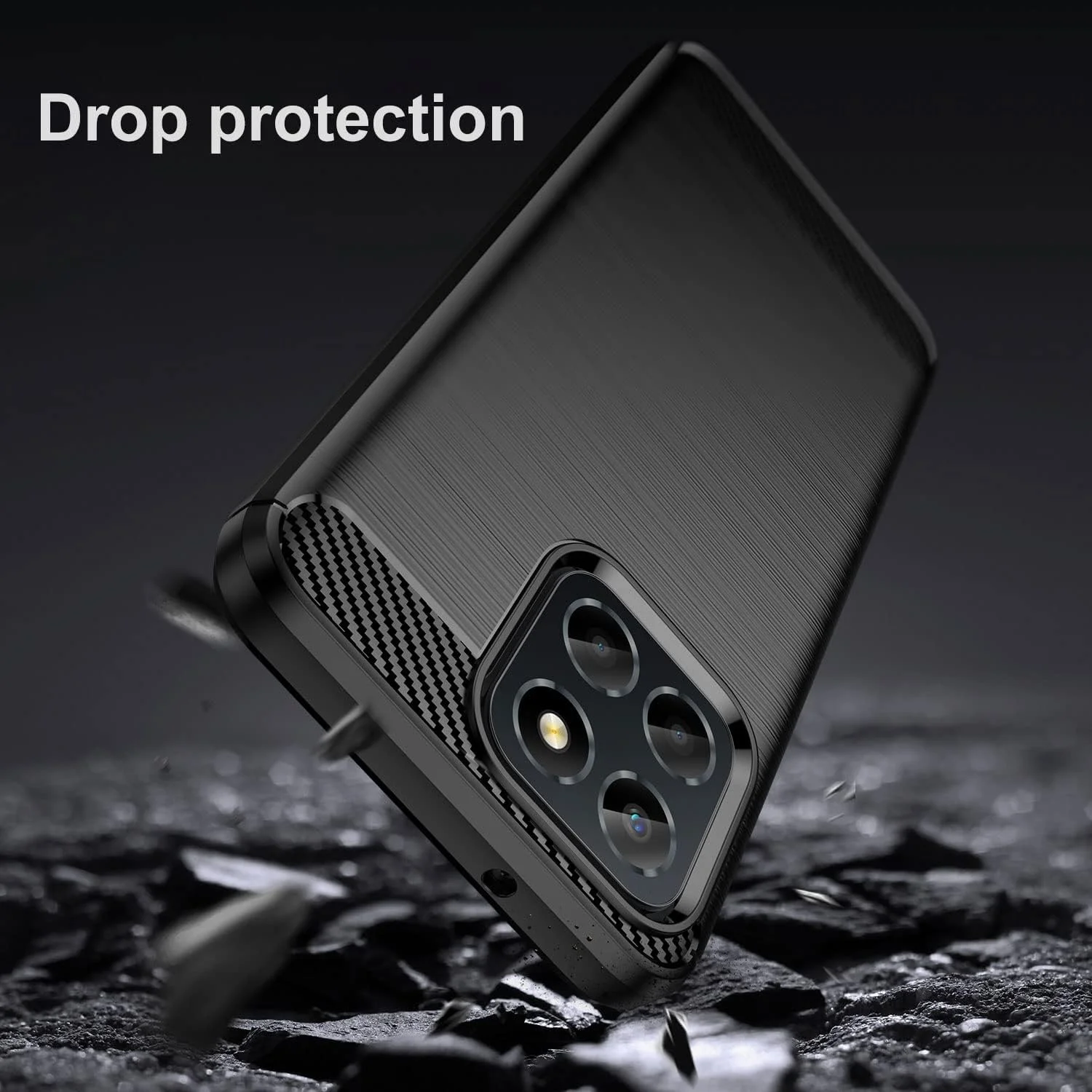 قاب محافظ SDTEK سازگار با Honor X6، محافظت 360 درجه کامل بدنه، روکش گوشی فیبر کربنی با محافظ صفحه نمایش شیشه ای حرارت دیده