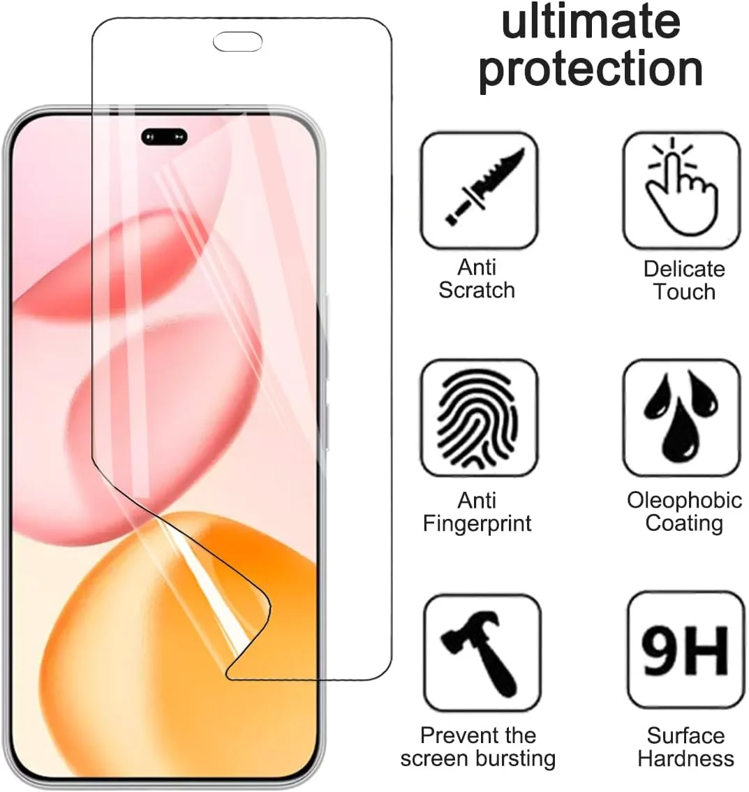 محافظ صفحه نمایش الاستیک CONAPIKA بسته 2 عددی برای HONOR 400 Pro، فیلم هیدروژل TPU نرم و شفاف HD، ضد خش، خود ترمیم شونده و بدون حباب [غیر شیشه حرارت دیده] به همراه ابزار نصب