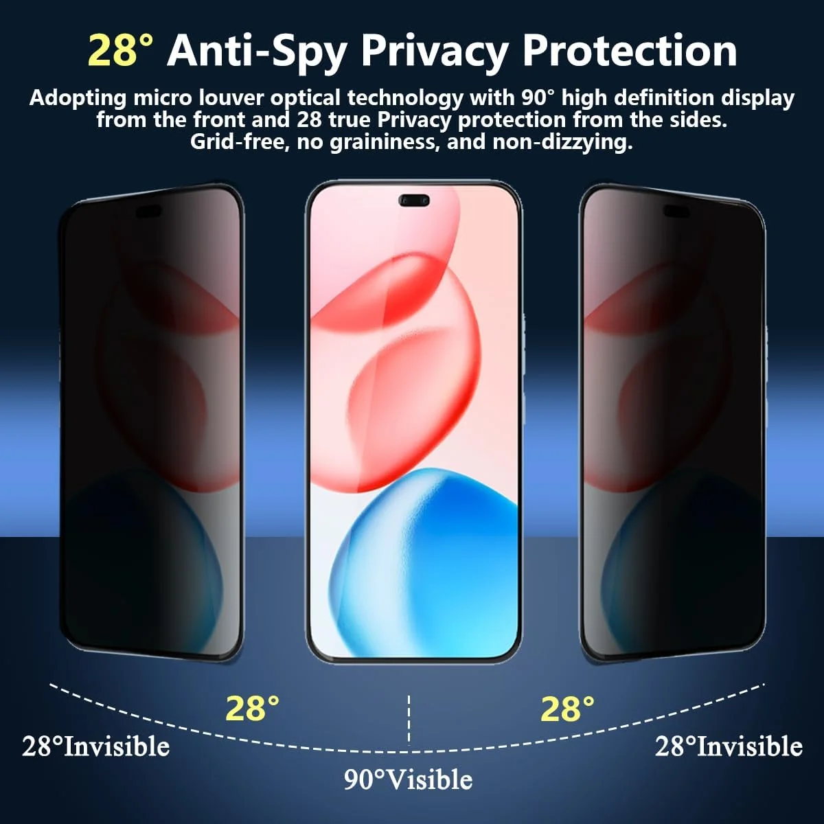 محافظ صفحه نمایش حریم خصوصی Yieehhow برای گوشی Honor 400 Pro، شیشه حرارت دیده، [1 عدد] سختی 9H، شیشه محافظ ضد جاسوسی و [بسته 2 عددی] محافظ صفحه نمایش شیشه حرارت دیده دوربین برای گوشی Honor 400 Pro