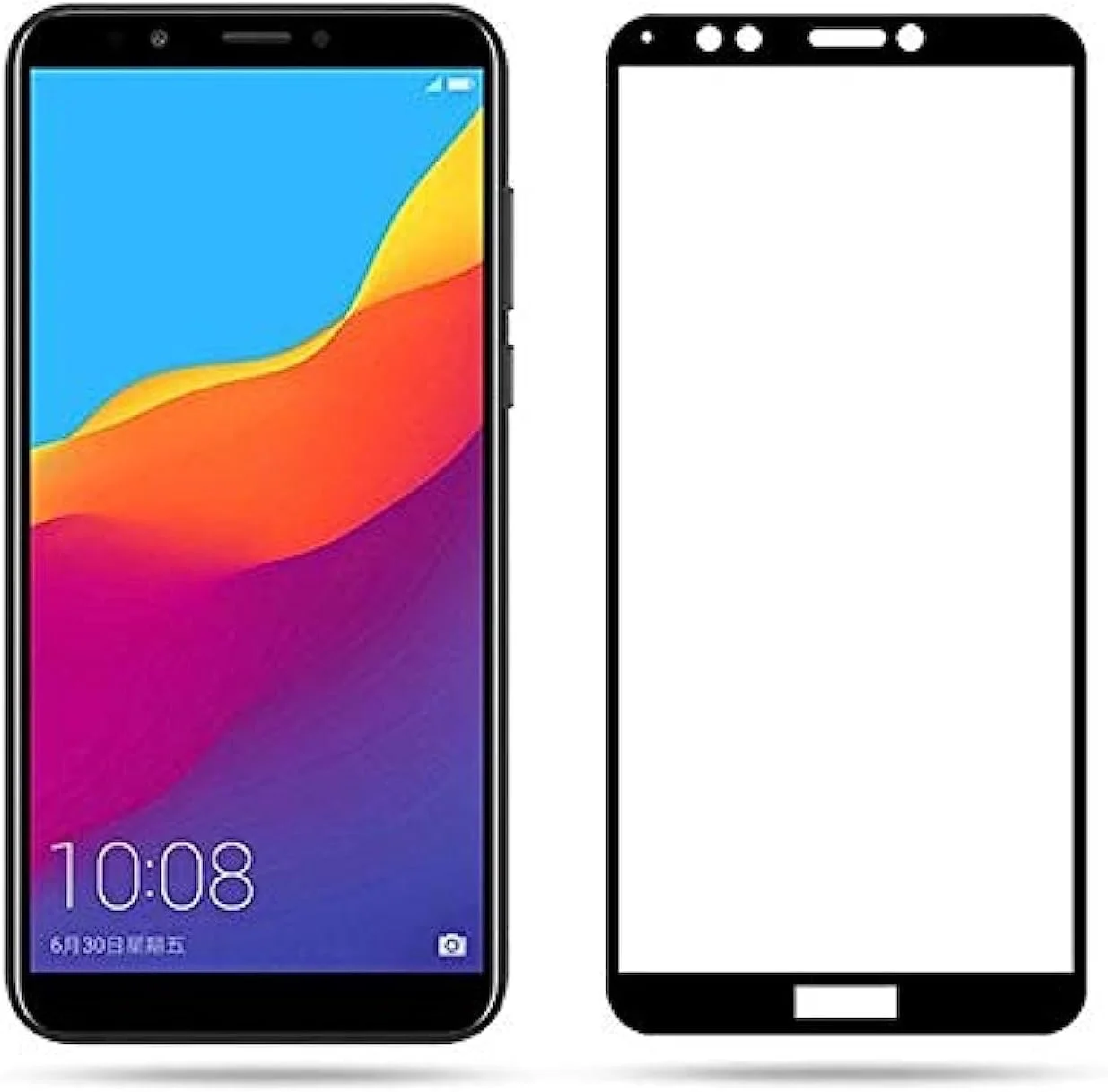 محافظ صفحه نمایش شیشه ای حرارت دیده خمیده سه بعدی پوشش کامل ماز با قاب مشکی برای هوآوی آنر 7c