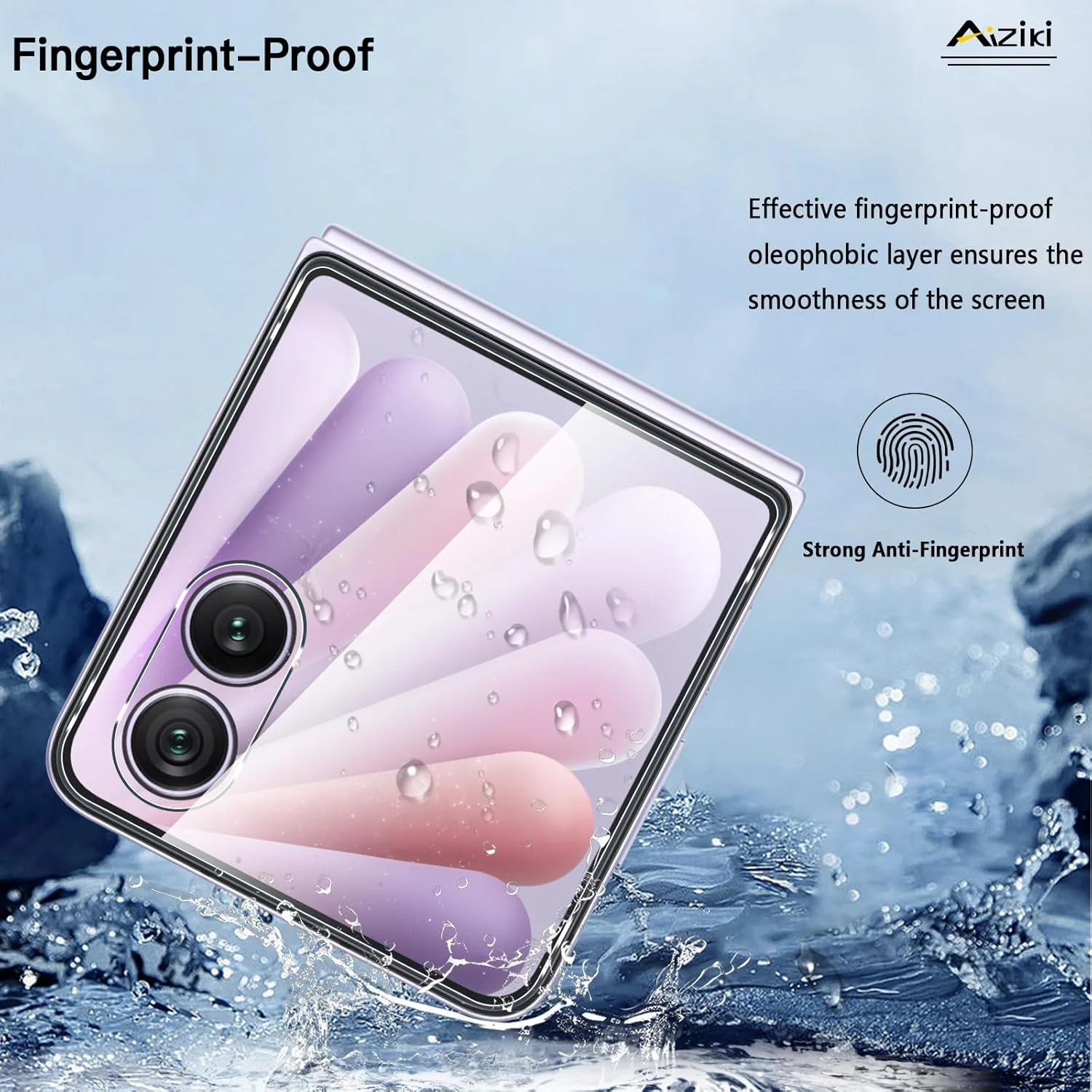 محافظ صفحه نمایش Aiziki [2 عدد] برای Honor Magic V Flip 2، 0.33 میلی متر فوق العاده شفاف، ضد اثر انگشت، بدون حباب، فوق العاده مقاوم، HD شفاف