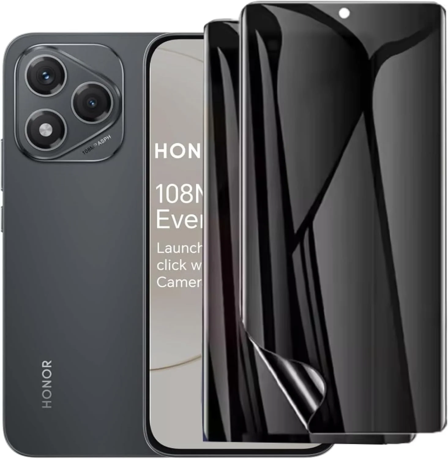 محافظ صفحه نمایش حریم خصوصی گوشی آنر 400 لایت QIXUZENI [بسته 2 عددی]، محافظ صفحه نمایش سخت با پوشش کامل و ضد اثر انگشت