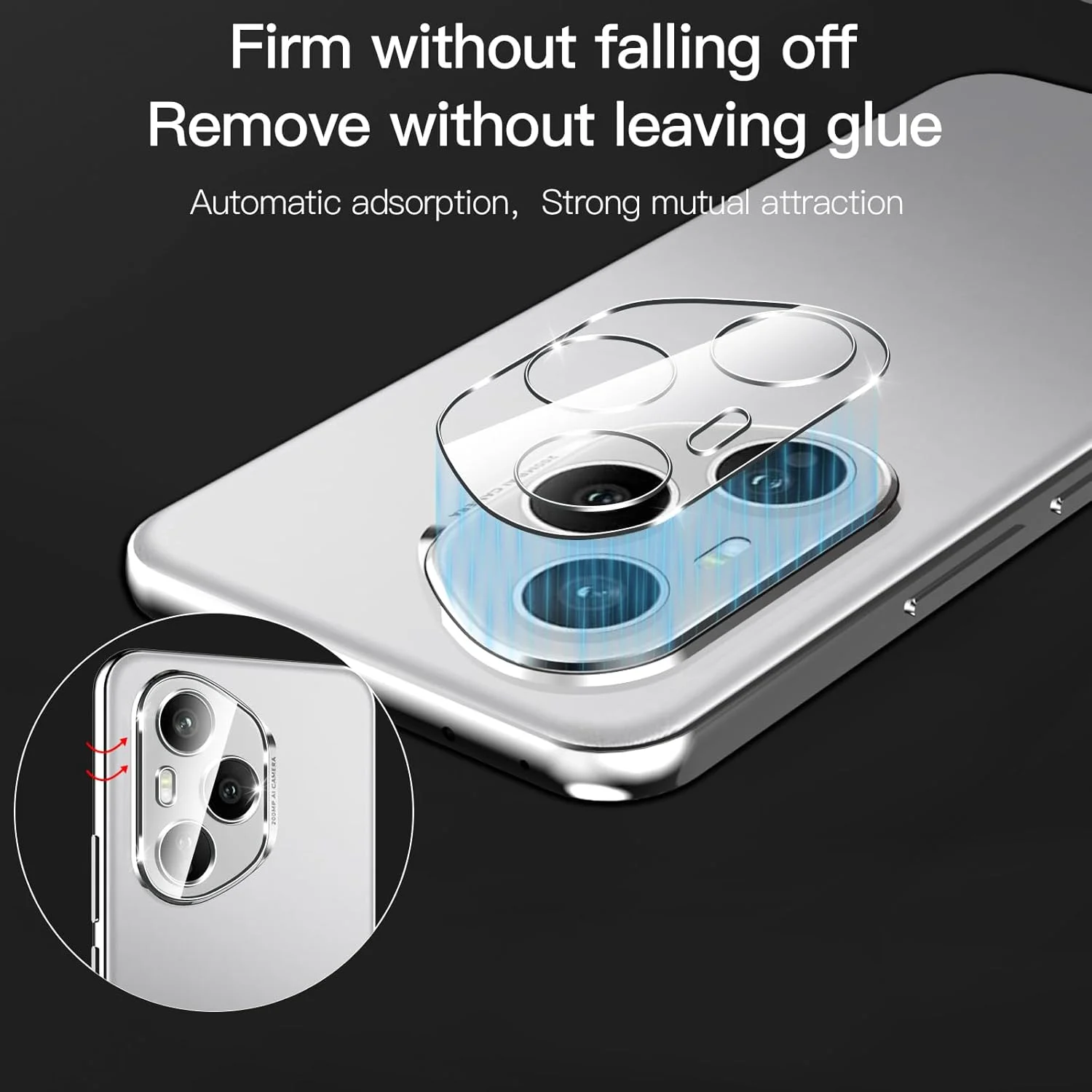 محافظ صفحه نمایش شیشه ای حرارت دیده شفاف آنووکوا مناسب برای گوشی Honor 400 Pro 5G به همراه محافظ لنز دوربین عقب، بدون حباب، نصب آسان (2+2 تکه)