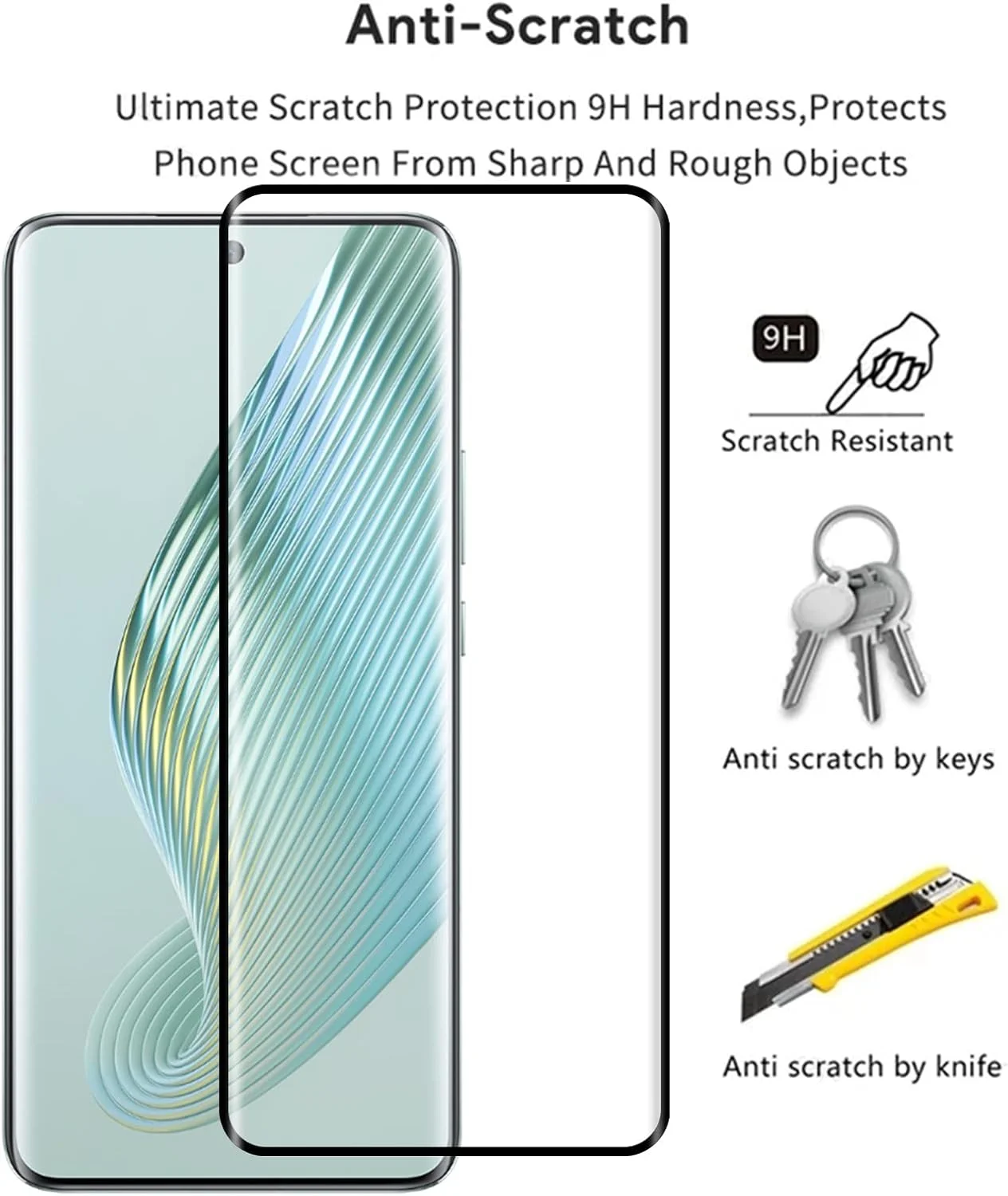 محافظ صفحه نمایش KUSINHOKA برای گوشی آنر مجیک 5 5G، بسته 2 عددی، لبه های منحنی سه بعدی، وضوح تصویر HD، ضد اثر انگشت، فیلم محافظ صفحه موبایل، سختی 9H، شیشه حرارت دیده، ضد خش، ضد شکستگی، بدون حباب