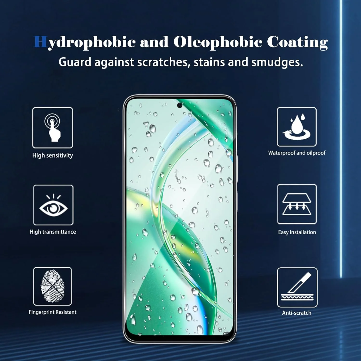 محافظ صفحه نمایش شیشه ای حرارت دیده HeeYeal سازگار با گوشی Honor 200 Smart 5G، [2 عدد] محافظ صفحه نمایش با سختی 9H، فوق العاده مقاوم در برابر خراش، محافظ صفحه نمایش شیشه ای HD برای گوشی Honor 200 Smart 5G