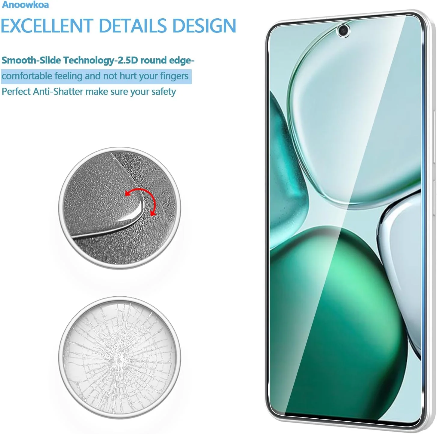 محافظ صفحه نمایش سه تکه Anoowkoa برای گوشی Honor X9c Smart 5G، شیشه حرارت دیده شفاف با پوشش کامل صفحه نمایش، سازگار با Honor X9c Smart محافظ صفحه نمایش سه تکه Anoowkoa برای گوشی Honor X9c Smart 5G، شیشه حرارت دیده شفاف با پوشش کامل صفحه نمایش، سازگار با Honor X9c Smart
