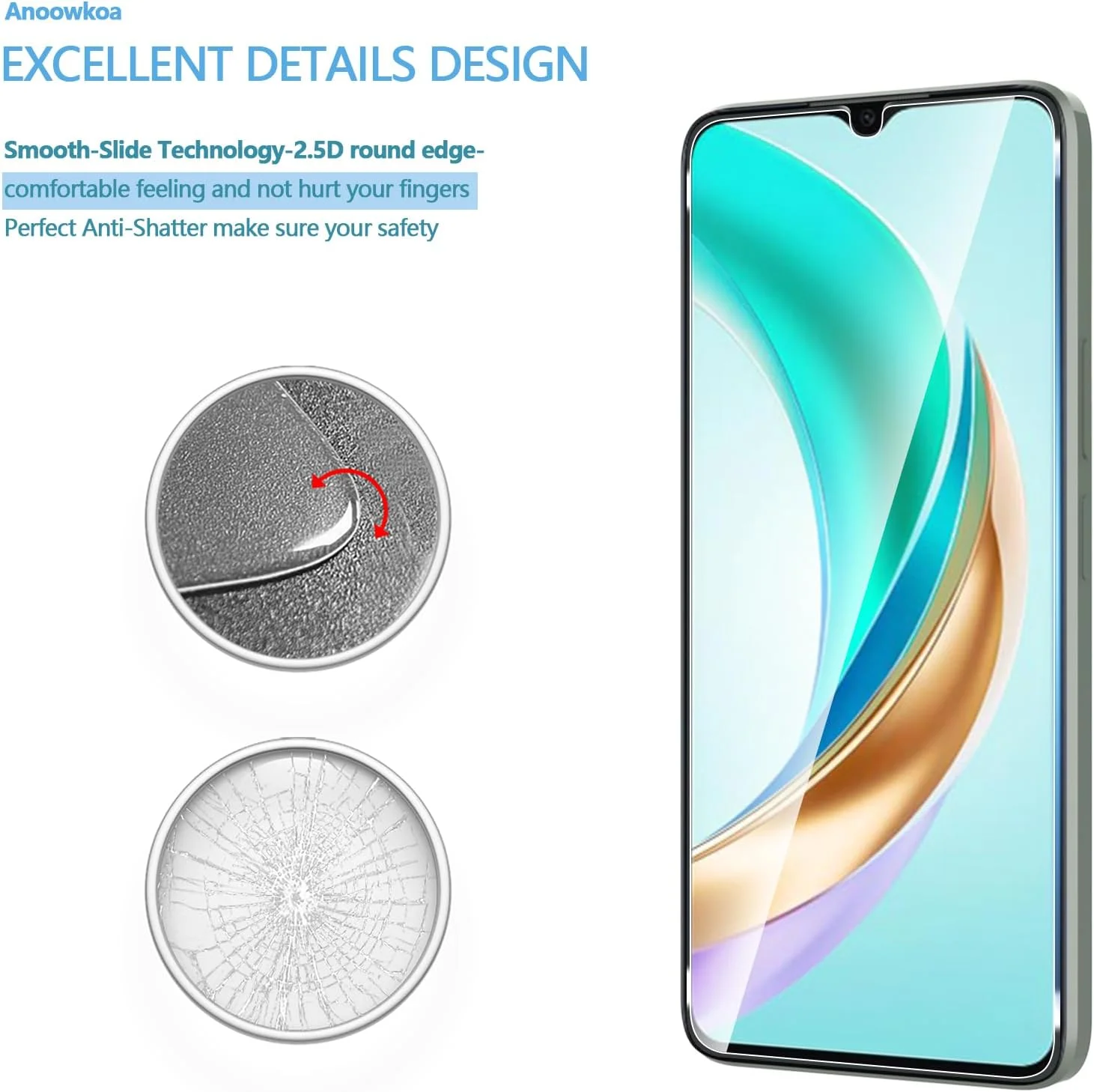محافظ صفحه نمایش پریمیوم Anoowkoa بسته 3 عددی برای گوشی Honor X6b/Honor x6a، پوشش محافظ شیشه ای حرارت دیده - شیشه اصل - نصب فوق العاده آسان با یک فشار محافظ صفحه نمایش پریمیوم Anoowkoa بسته 3 عددی برای گوشی Honor X6b/Honor x6a، پوشش محافظ شیشه ای حرارت دیده - شیشه اصل - نصب فوق العاده آسان با یک فشار