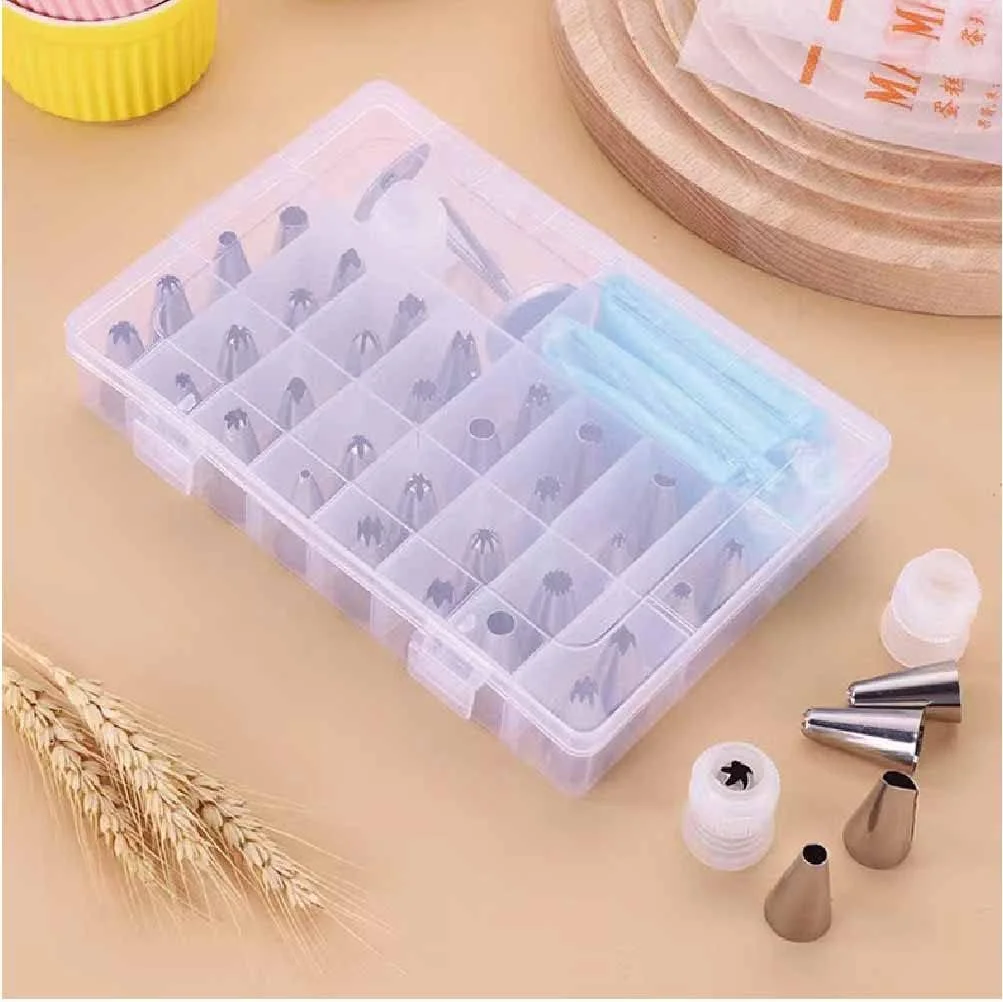 کیت لوازم تزئین کیک آنتایجی هوا 32 تکه، مجموعه کیسه و نوک خامه با 2 کیسه شیرینی پزی سیلیکونی قابل استفاده مجدد، لوازم پخت و پز کیت پایپینگ خامه