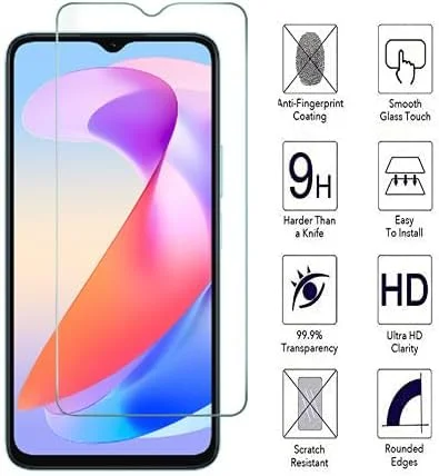 محافظ صفحه نمایش شیشه ای تمپرد KP TECHNOLOGY برای Honor X6a، نصب آسان بدون حباب، فوق العاده شفاف، مقاوم در برابر شکستگی با سختی 9H، پوشش اولئوفوبیک ضد اثر انگشت برای Honor X6a