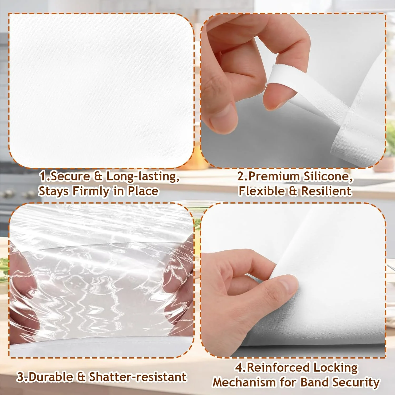 ست 3 عددی کیسه قیف قنادی قابل استفاده مجدد - کیسه های پارچه ای 30 سانتی متری برای تزئین کیک - لوازم تزئین کیک برای خامه کشی - ایده آل برای تزئین کیک و کلوچه، سفید، دارای قابلیت آویزان کردن