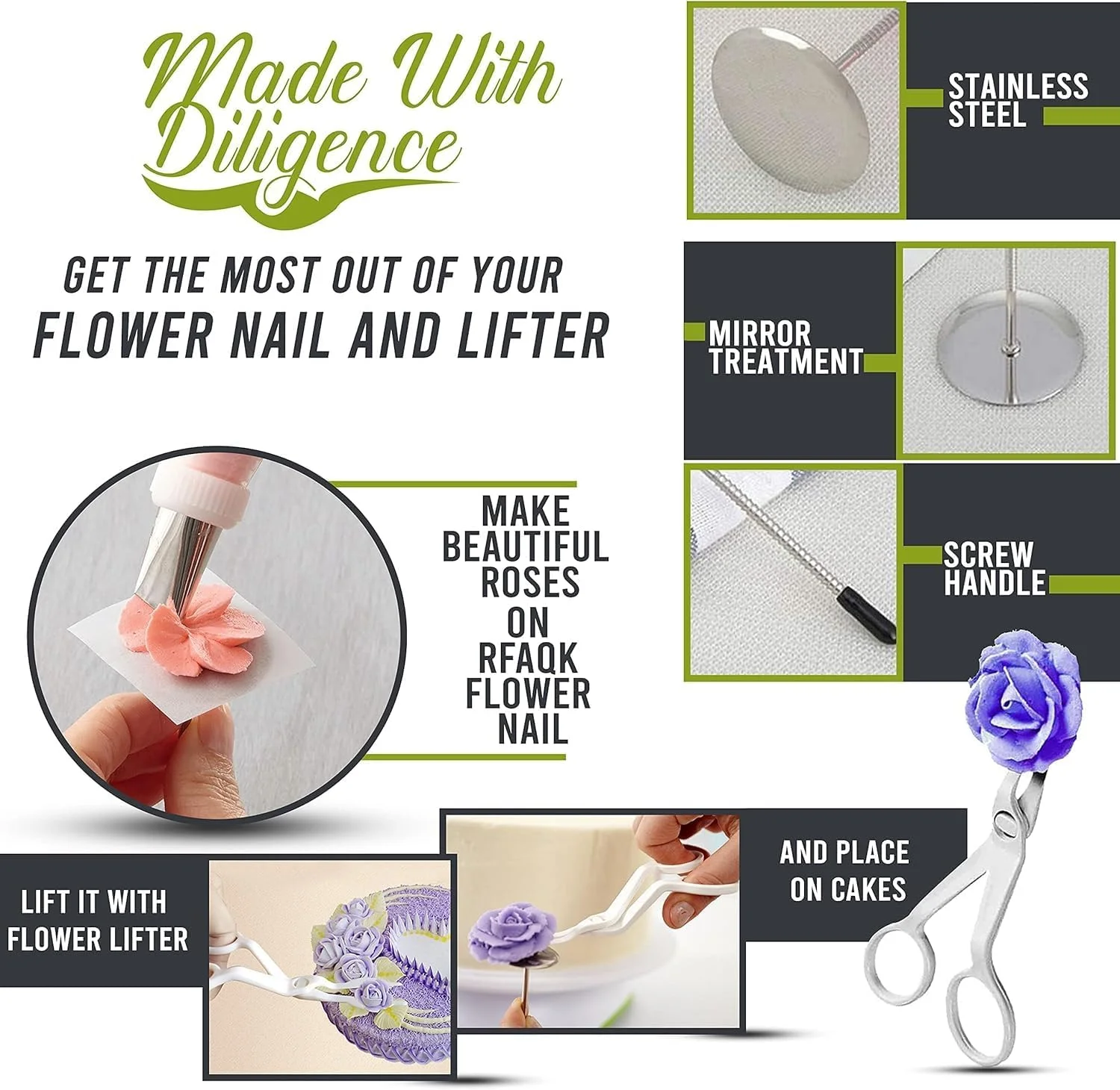 ست تزئین کیک 74 تکه AMERTEER - مجموعه قیف و ماسوره با 48 ماسوره استیل ضد زنگ، قیف شیرینی پزی سیلیکونی قابل استفاده مجدد، 20 قیف یکبار مصرف، رابط، پایه گل، قیچی و کتاب الکترونیکی ست تزئین کیک 74 تکه AMERTEER - مجموعه قیف و ماسوره با 48 ماسوره استیل ضد زنگ، قیف شیرینی پزی سیلیکونی قابل استفاده مجدد، 20 قیف یکبار مصرف، رابط، پایه گل، قیچی و کتاب الکترونیکی