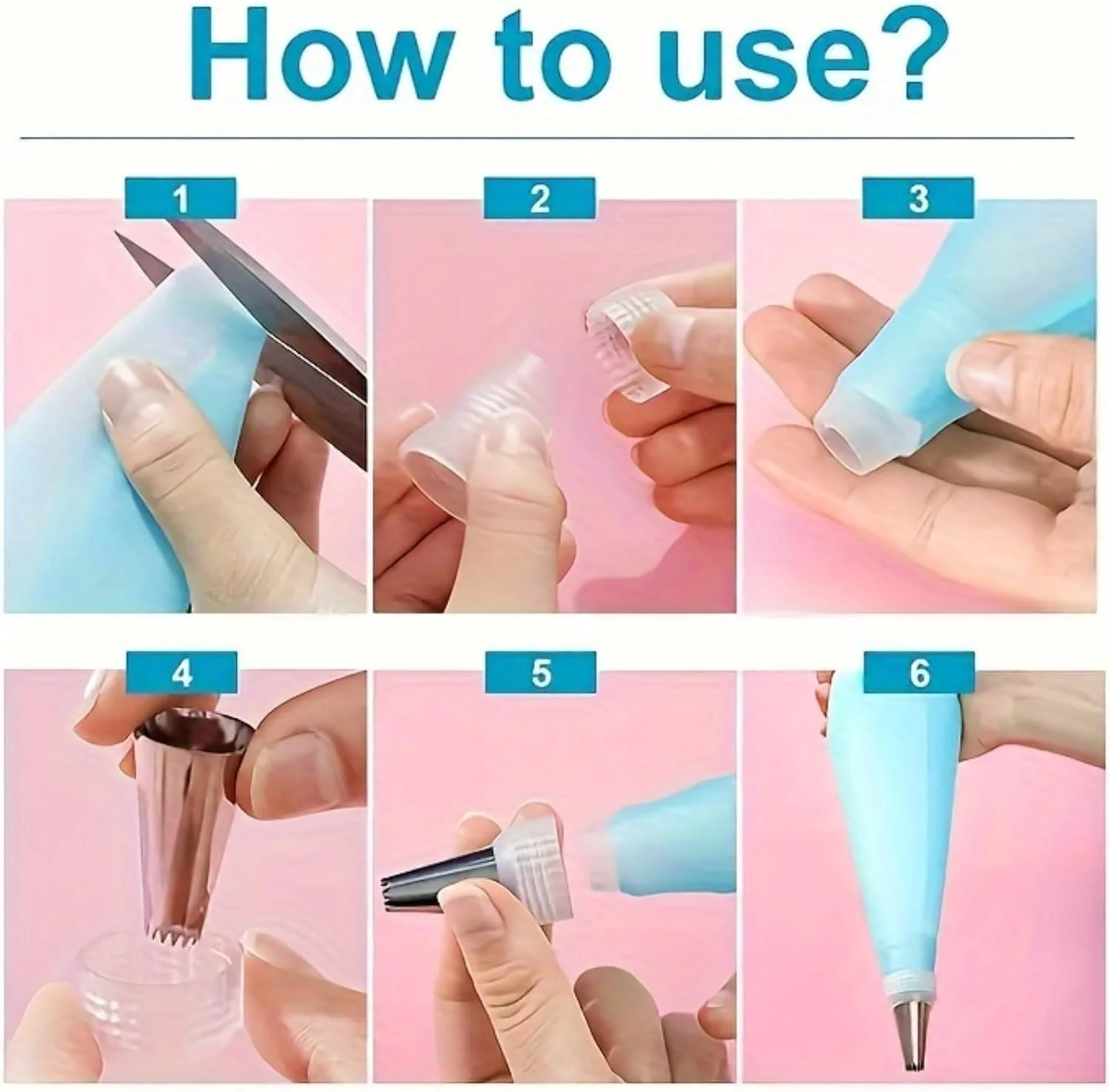 ست 10 تکه تزئین کیک: 6 ماسوره استیل ضد زنگ، کیسه شیرینی پزی EVA قابل استفاده مجدد و رابط - ایده آل برای کاپ کیک، کلوچه و دسر - ابزار ضروری برای پخت ست 10 تکه تزئین کیک: 6 ماسوره استیل ضد زنگ، کیسه شیرینی پزی EVA قابل استفاده مجدد و رابط - ایده آل برای کاپ کیک، کلوچه و دسر - ابزار ضروری برای پخت