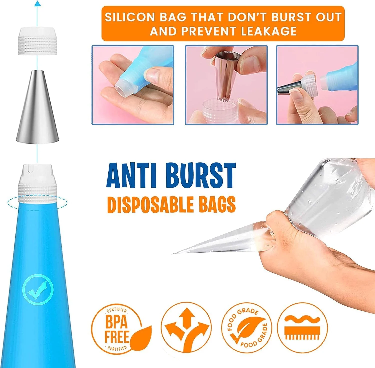 ست تزئین کیک 74 تکه AMERTEER - مجموعه قیف و ماسوره با 48 ماسوره استیل ضد زنگ، قیف شیرینی پزی سیلیکونی قابل استفاده مجدد، 20 قیف یکبار مصرف، رابط، پایه گل، قیچی و کتاب الکترونیکی ست تزئین کیک 74 تکه AMERTEER - مجموعه قیف و ماسوره با 48 ماسوره استیل ضد زنگ، قیف شیرینی پزی سیلیکونی قابل استفاده مجدد، 20 قیف یکبار مصرف، رابط، پایه گل، قیچی و کتاب الکترونیکی