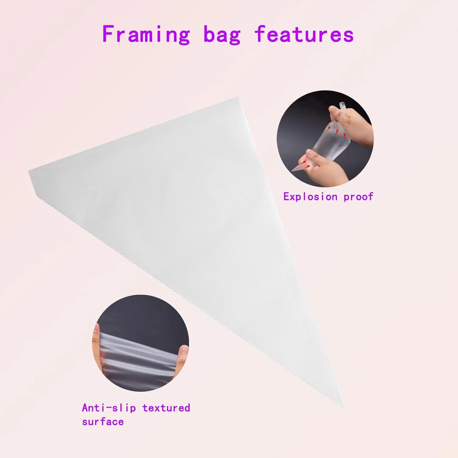 100 عدد کیسه قیف قنادی، کیسه های تزئین کیک 12 اینچی - ضد ترکیدگی، کیسه های شیرینی پزی ضد لغزش برای کیک، خامه، کلوچه | لوازم آشپزخانه و نانوایی 100 عدد کیسه قیف قنادی، کیسه های تزئین کیک 12 اینچی - ضد ترکیدگی، کیسه های شیرینی پزی ضد لغزش برای کیک، خامه، کلوچه | لوازم آشپزخانه و نانوایی