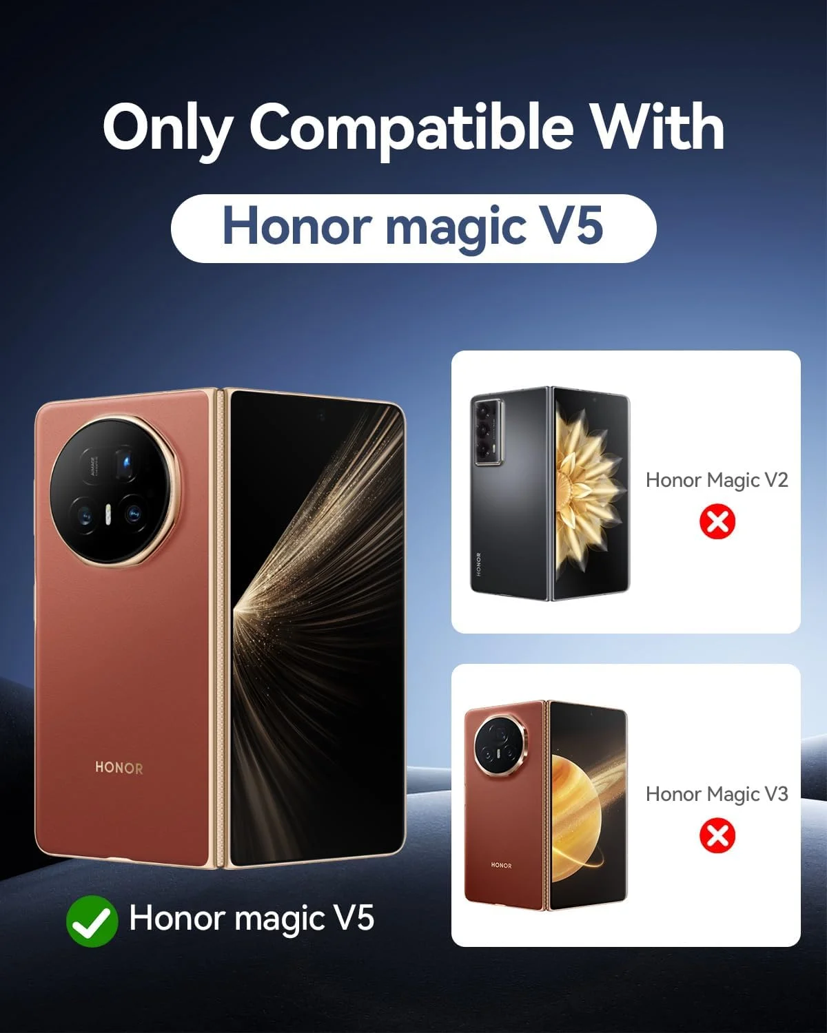 محافظ صفحه نمایش T Tersely [بسته 2+2 عددی] برای گوشی Honor Magic V5، شامل 2 عدد محافظ صفحه نمایش هیدروژل TPU جلو + 2 عدد محافظ صفحه نمایش هیدروژل TPU داخلی