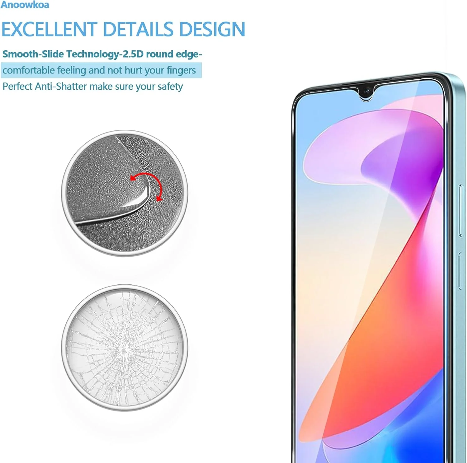 محافظ صفحه نمایش پریمیوم Anoowkoa بسته 2 عددی برای گوشی های Honor X6b/Honor X6c/Samsung Galaxy A23، پوشش محافظ شیشه ای حرارت دیده - شیشه اصل - نصب فوق العاده آسان با یک فشار محافظ صفحه نمایش پریمیوم Anoowkoa بسته 2 عددی برای گوشی های Honor X6b/Honor X6c/Samsung Galaxy A23، پوشش محافظ شیشه ای حرارت دیده - شیشه اصل - نصب فوق العاده آسان با یک فشار