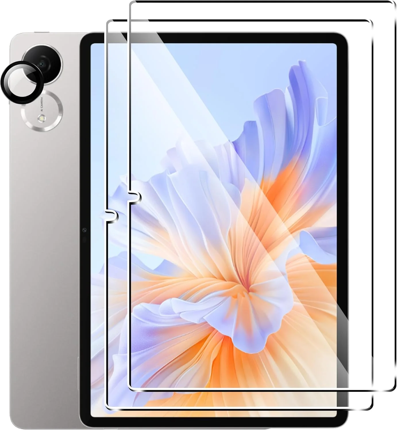 محافظ صفحه نمایش Tieeyivv برای Honor Pad V9، شیشه حرارت دیده و محافظ شیشه ای دوربین، پوشش کامل صفحه نمایش، بدون حباب، سختی 9H، ضد اثر انگشت
